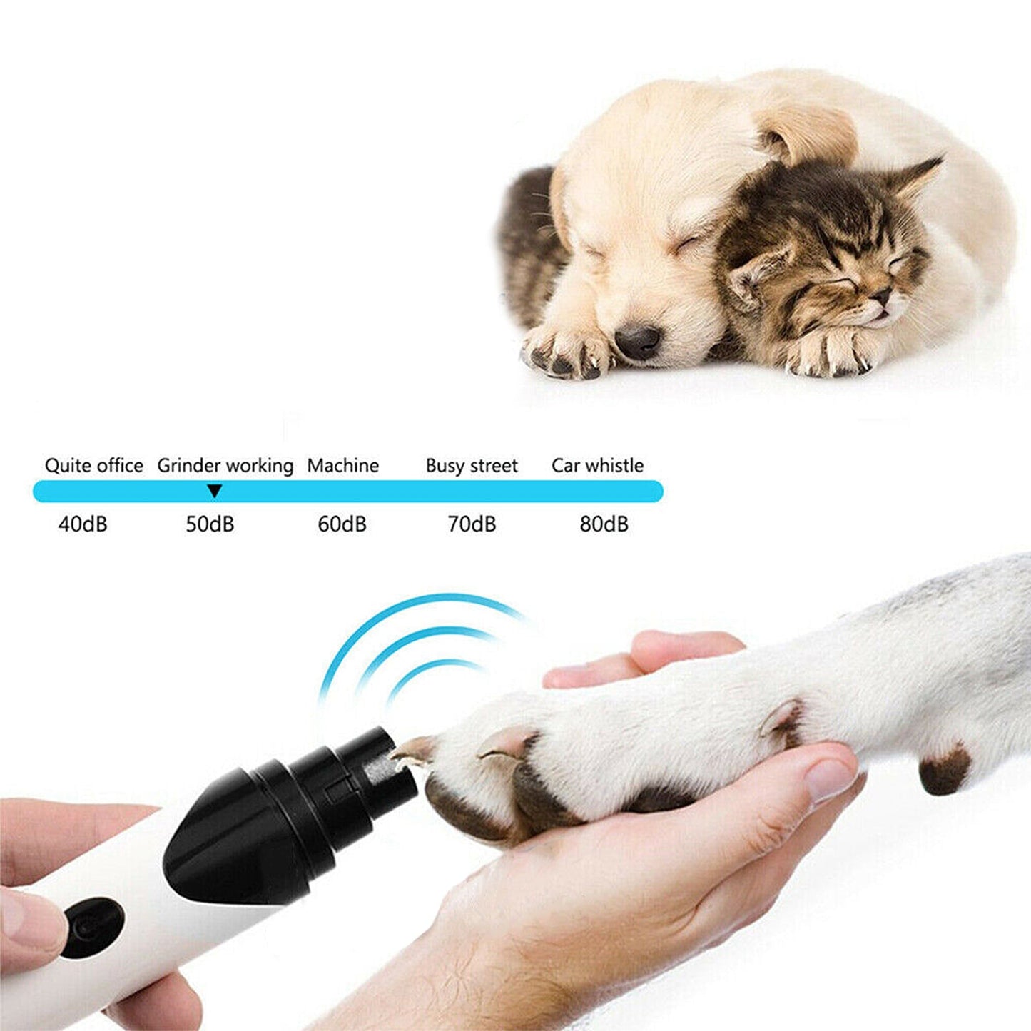 Electric Pet Nail Clippers Grooming Grinder File Trimmer