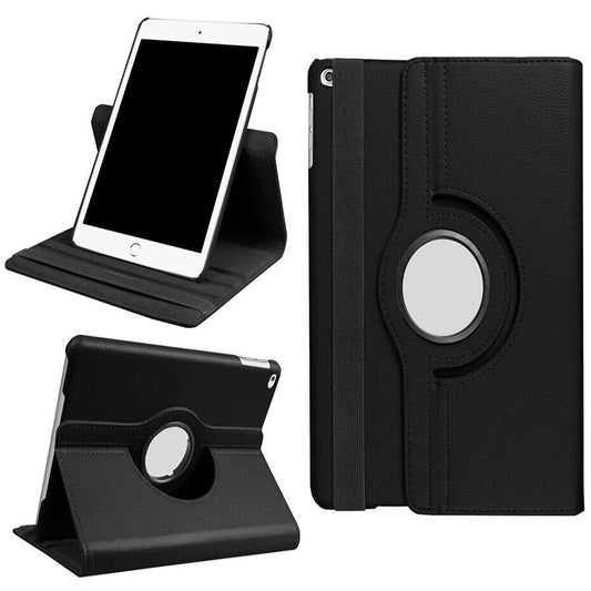 Black Leather Case with 360 Rotate Smart Cover for iPad 9 8 7 6 5 Gen Air 3 2 1 Pro 10.5