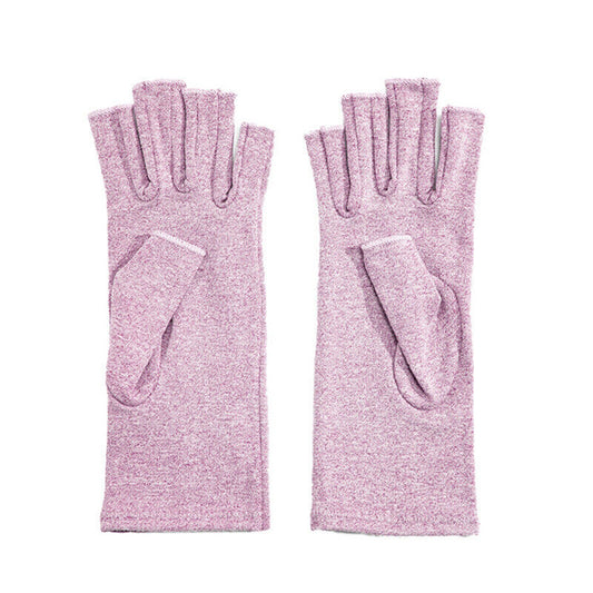 Purple Compression Gloves for Arthritis Fingerless