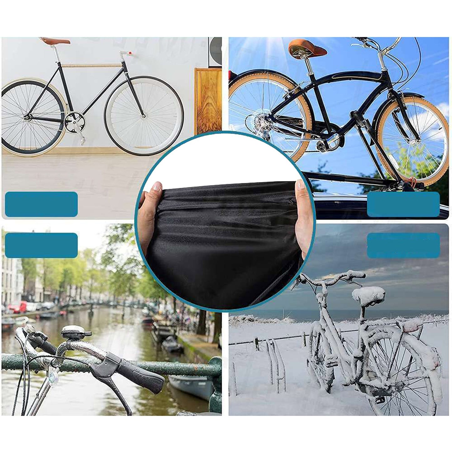 Outdoor Bike Cover UV Protective Waterproof and Heavy-Duty Fabric 210T