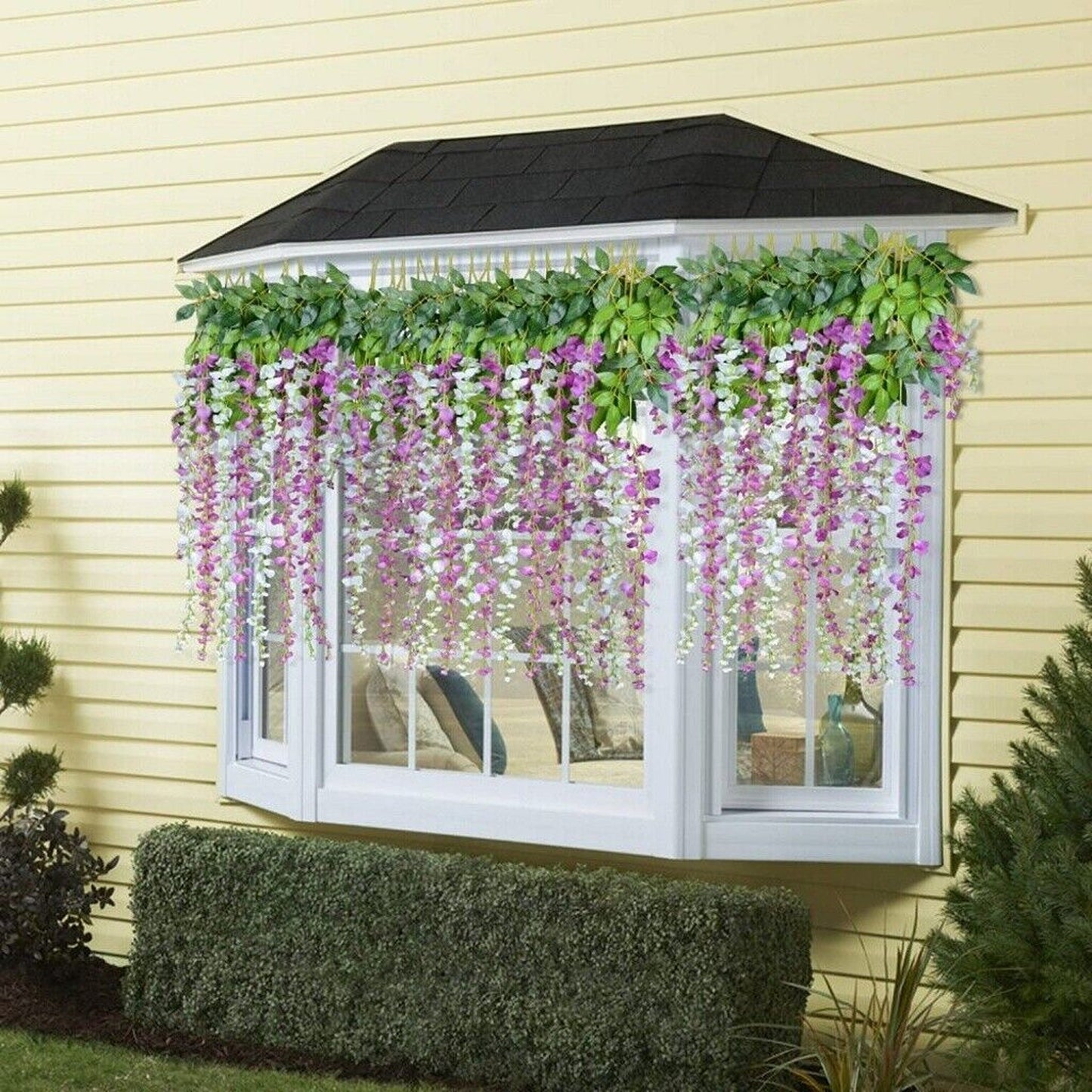 12pcs Silk Wisteria Flower Vine Artificial Garland Leaf Decor for Weddings
