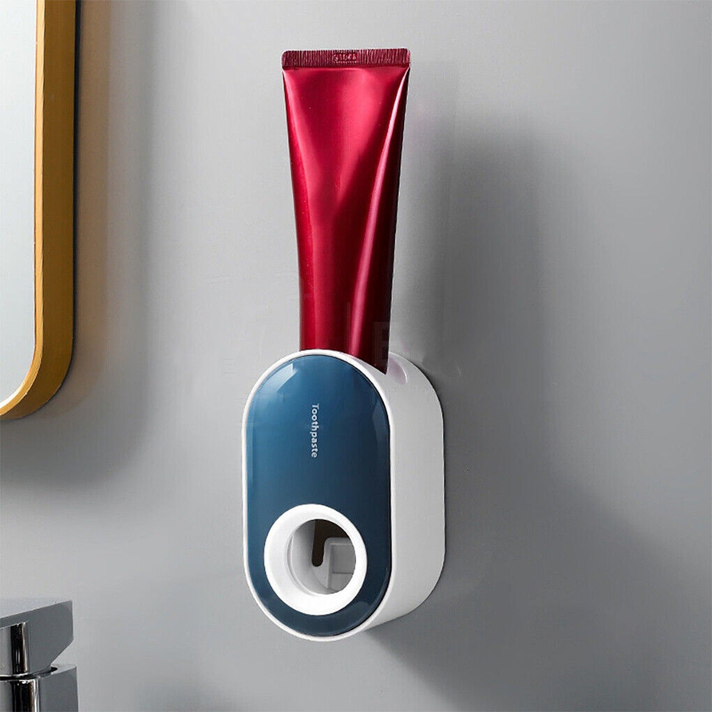 Wall-Mounted Automatic Toothpaste Dispenser and Toothbrush Holder