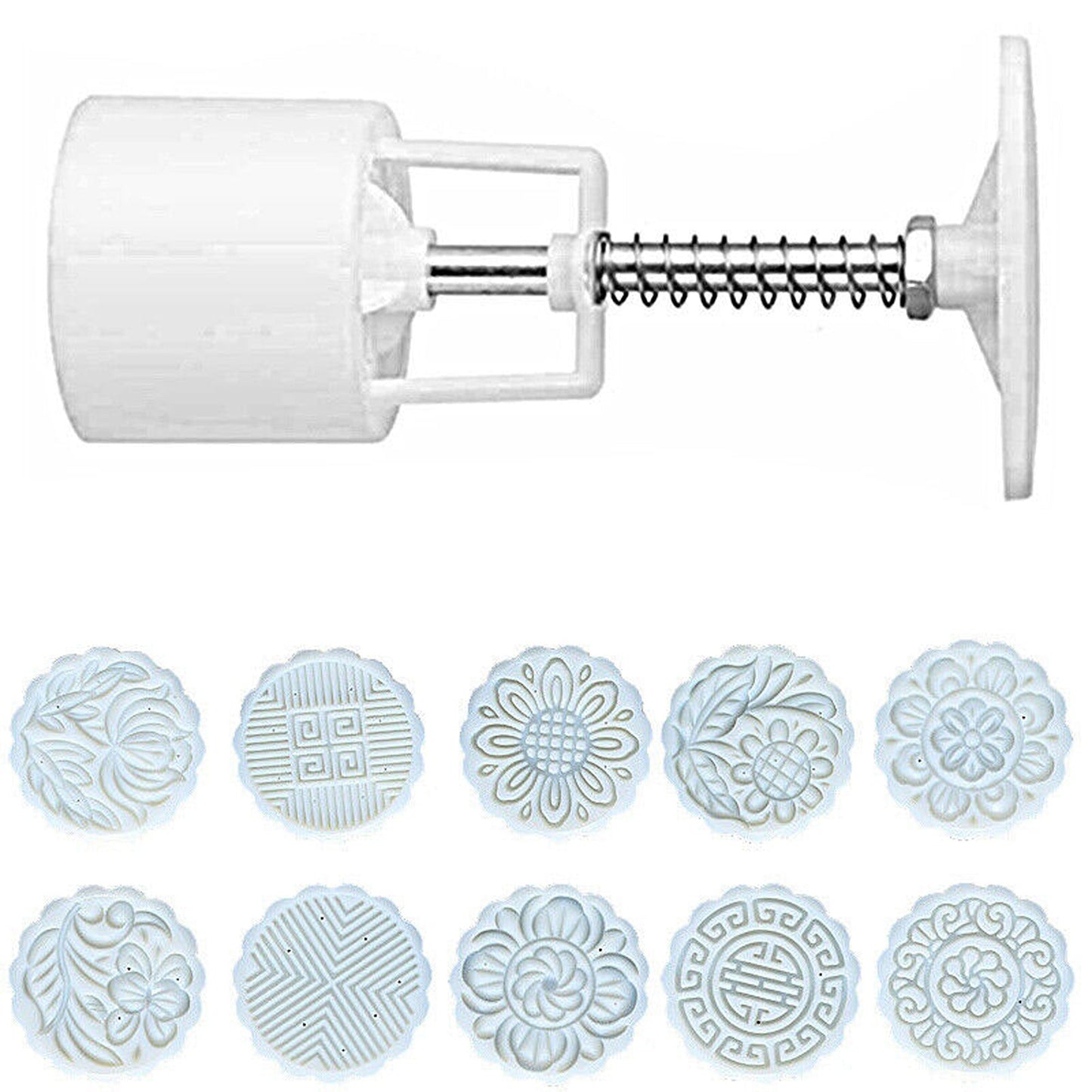 DIY Moon Cake Flower Stamps Mold Round Pastry Decor Cookies