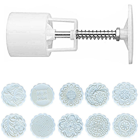 DIY Moon Cake Flower Stamps Mold Round Pastry Decor Cookies