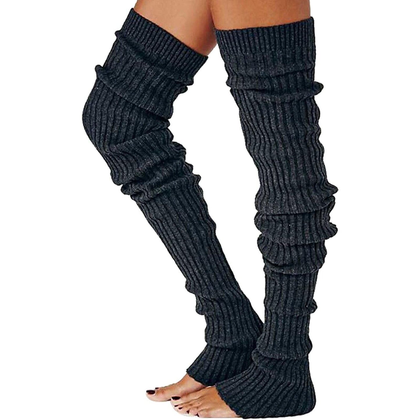 Women Knitted Crochet Thigh High Long Warm Bubble Socks
