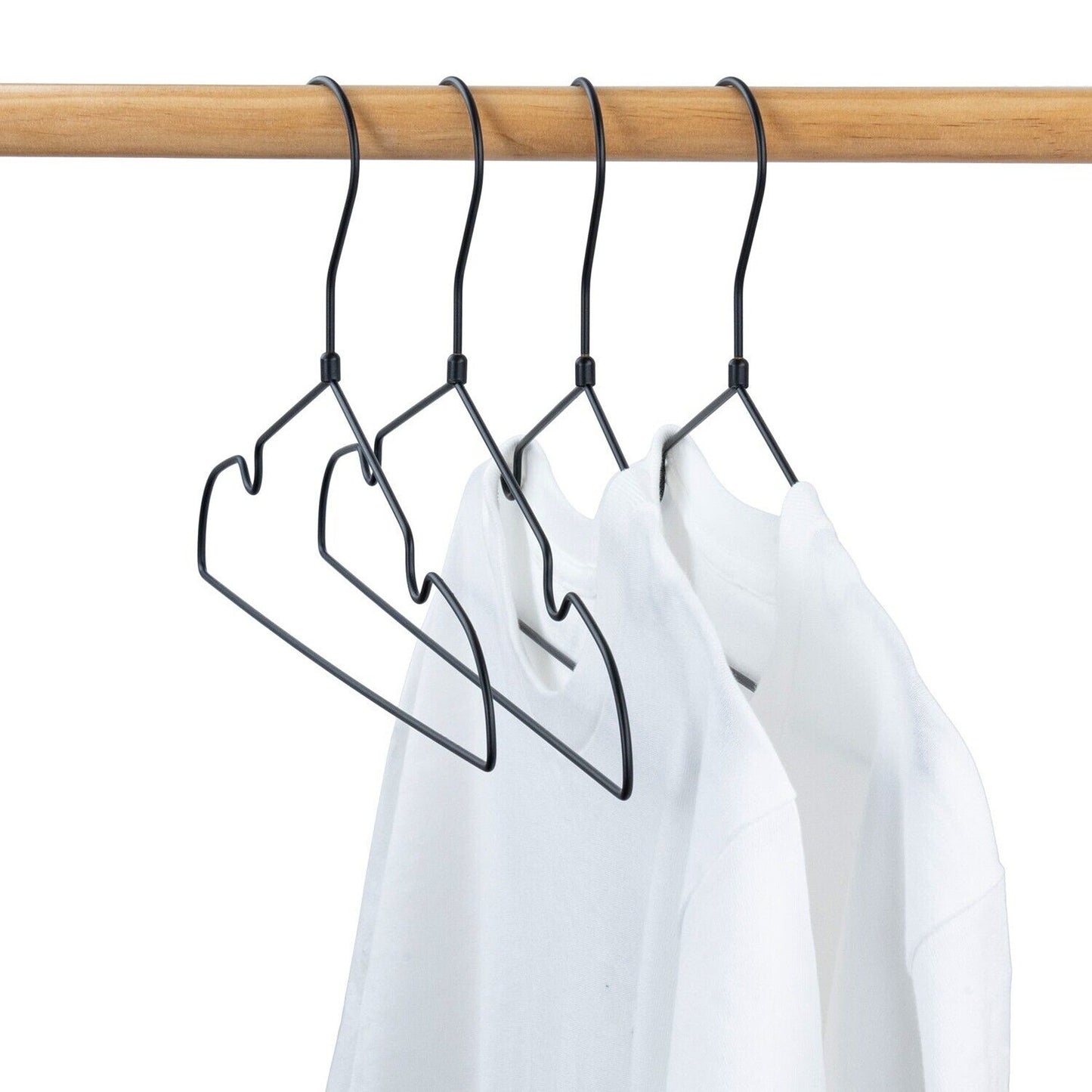 30pcs Heavy Duty Black Metal Wire Clothes Hangers for Suits and Coats