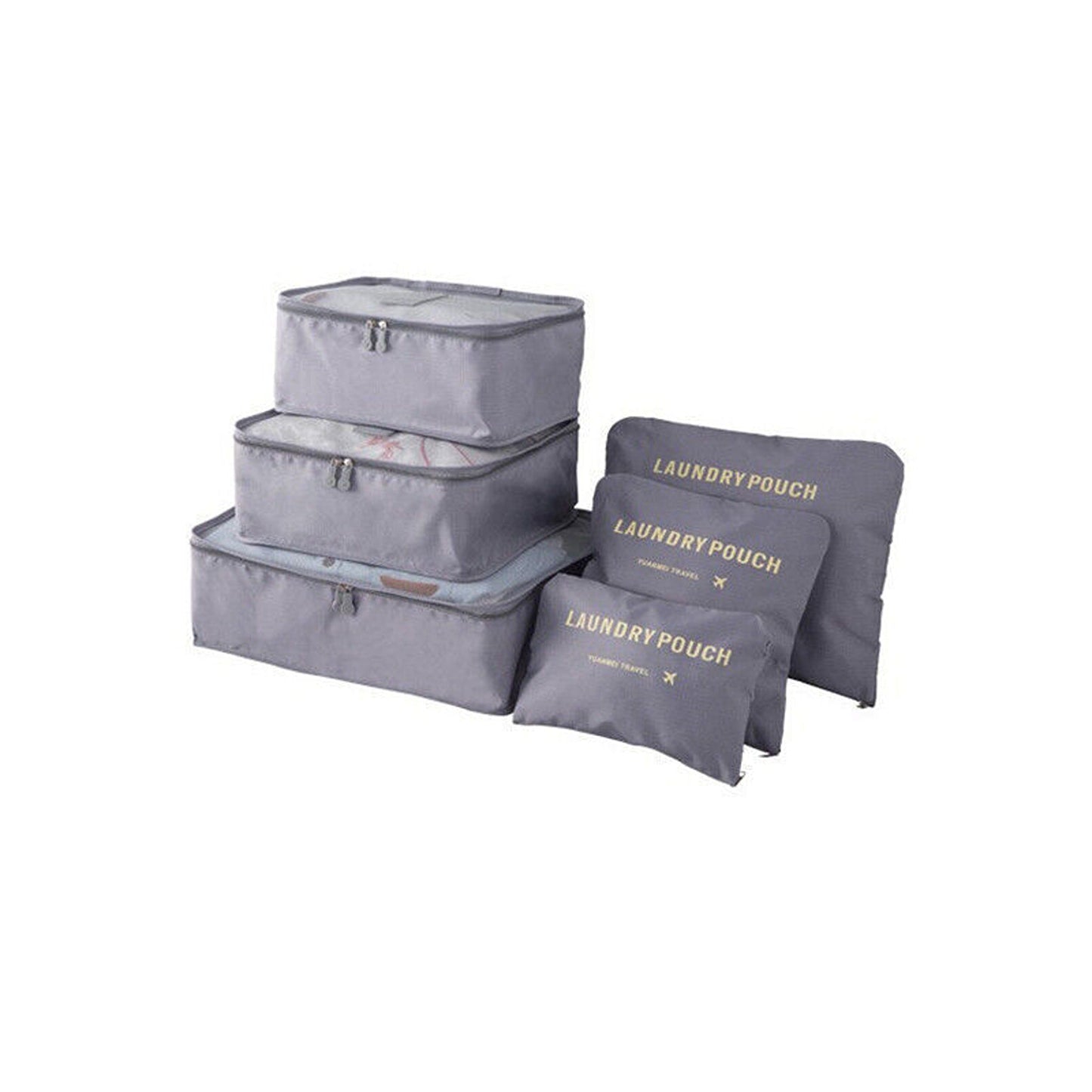 Six-Piece Travel Organizer Cubes for Efficient Luggage Packing