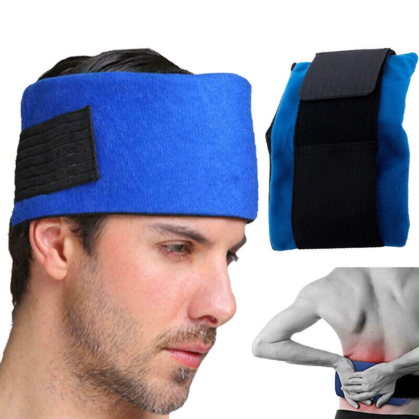 2pcs Reusable Hot Cold Gel Wrap Packs Microwaveable Cooling Pad Set