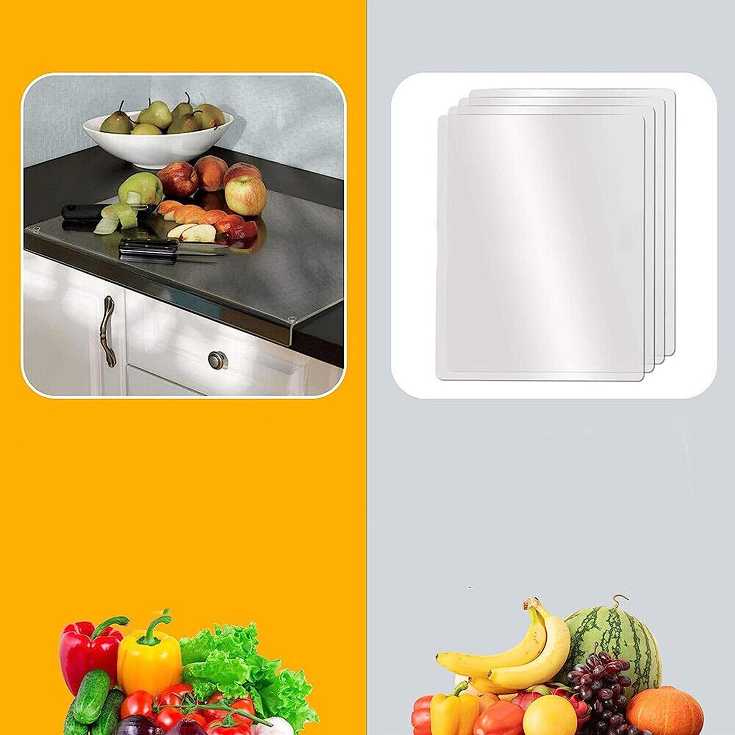 Kitchen Chopping Board in Clear Acrylic - Counter Top