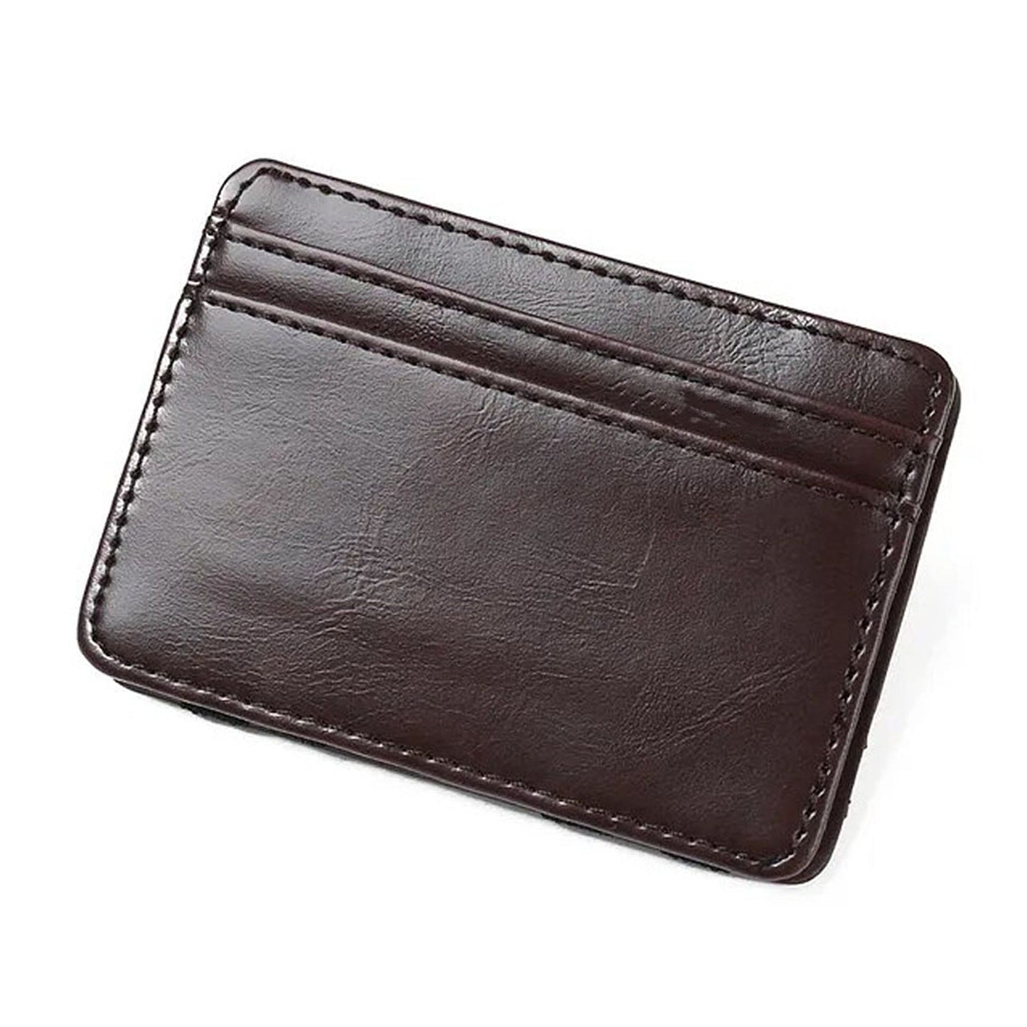 Slim RFID Blocking Leather Wallet with Magic Flip and Money Clip