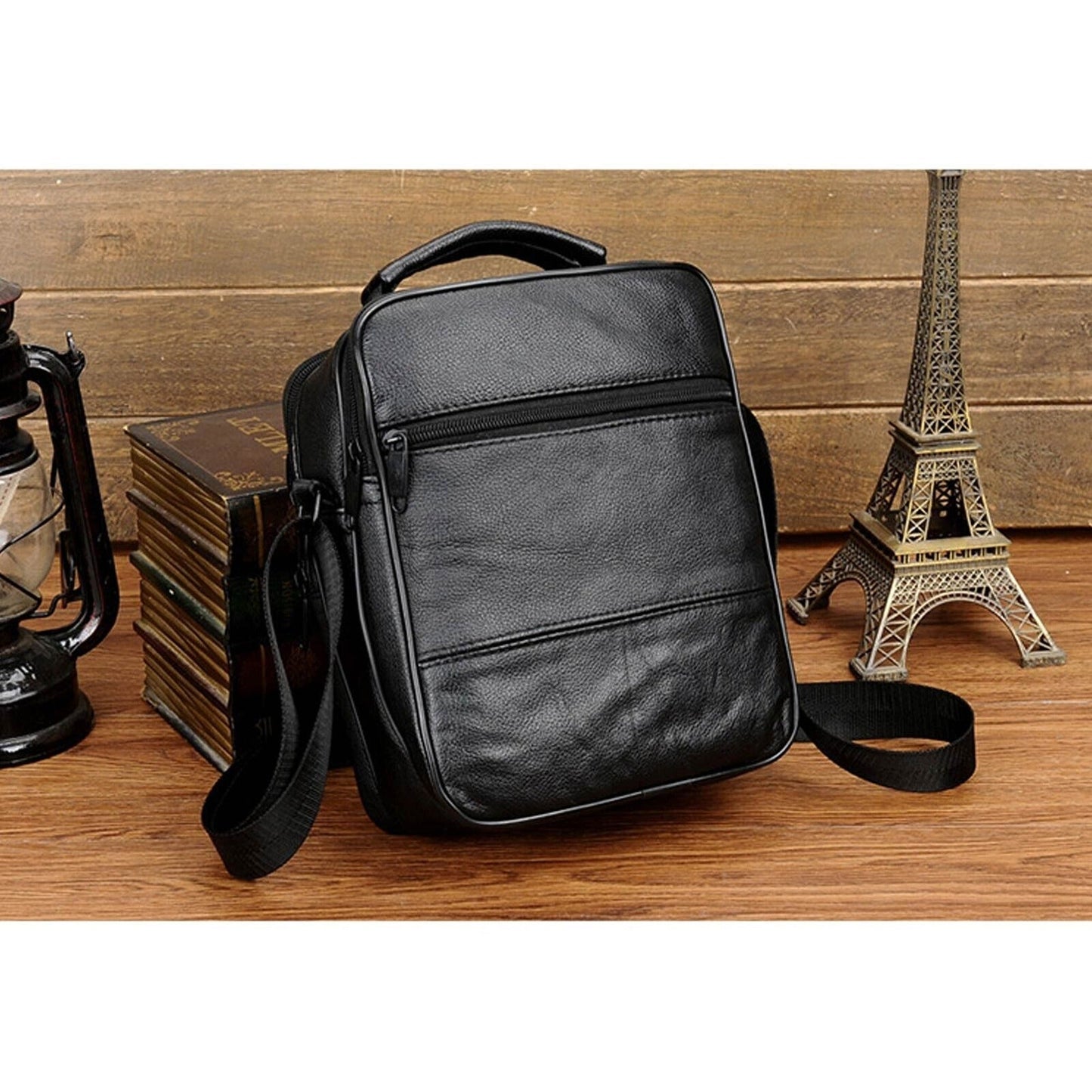 Men Genuine Leather Crossbody Bags Business Shoulder Messenger Backpack