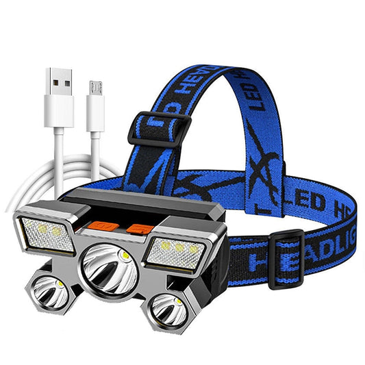 Rechargeable Headlamp Flashlight LED USB Light Camping Lamp