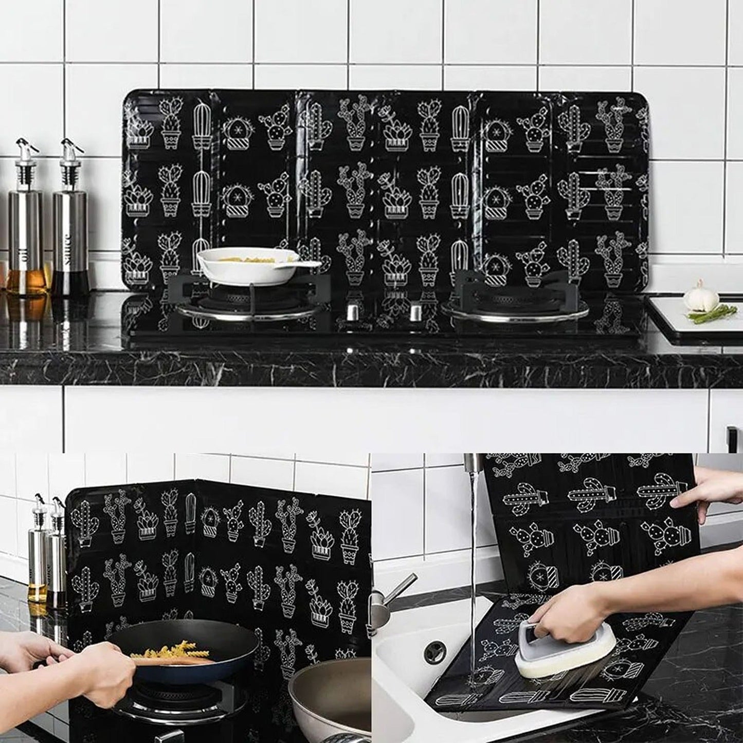 2-Pack Kitchen Anti-Splatter Oil Splash Guard for Frying Pan