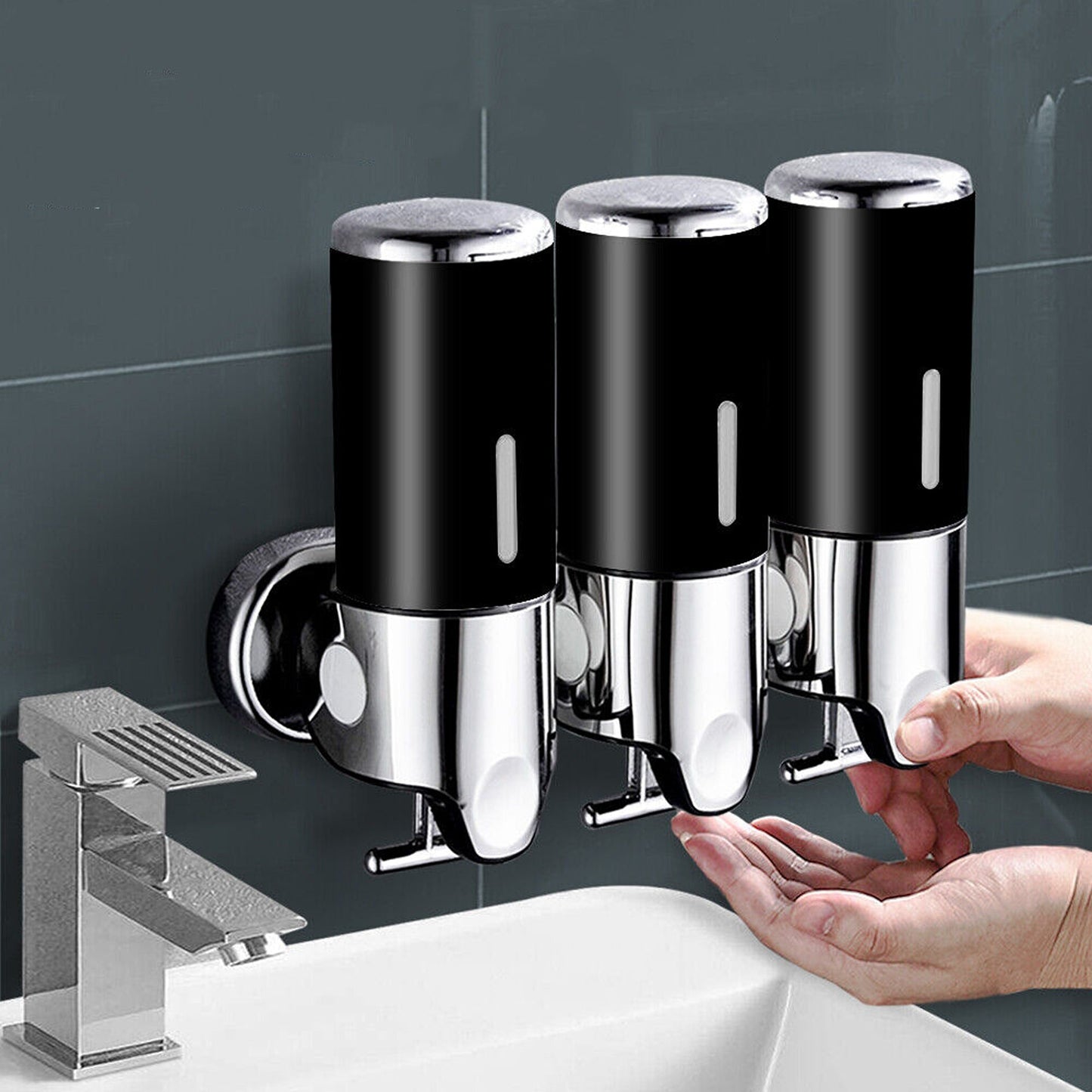 Wall Mounted 1500ml Soap Dispenser for Bathroom - Shampoo and Gel Pump