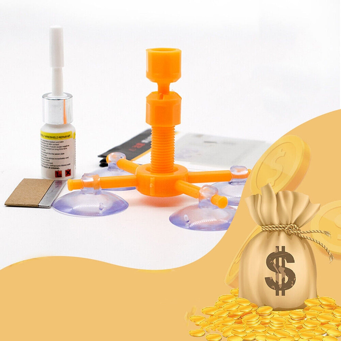 Windscreen Repair Kit for Car Glass Recovery with Resin Fix Tools