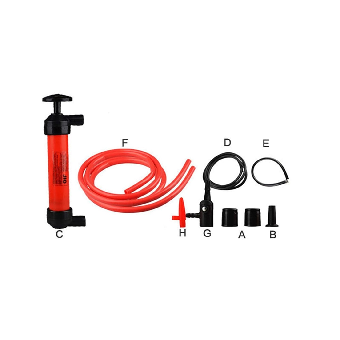 Hand-Operated Car Fuel Transfer Siphon Pump Kit for Gas and Oil