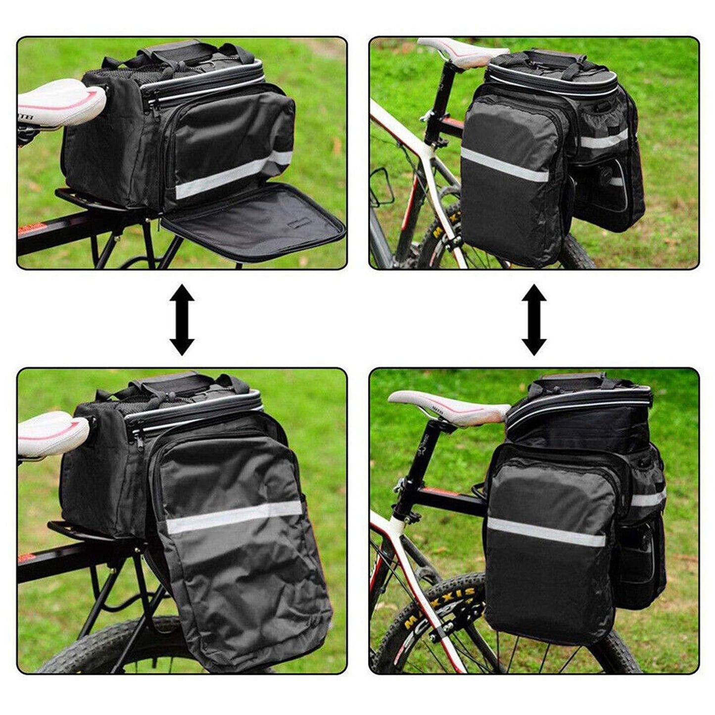 Black Rear Pannier Bike Storage Bag Waterproof Handbag