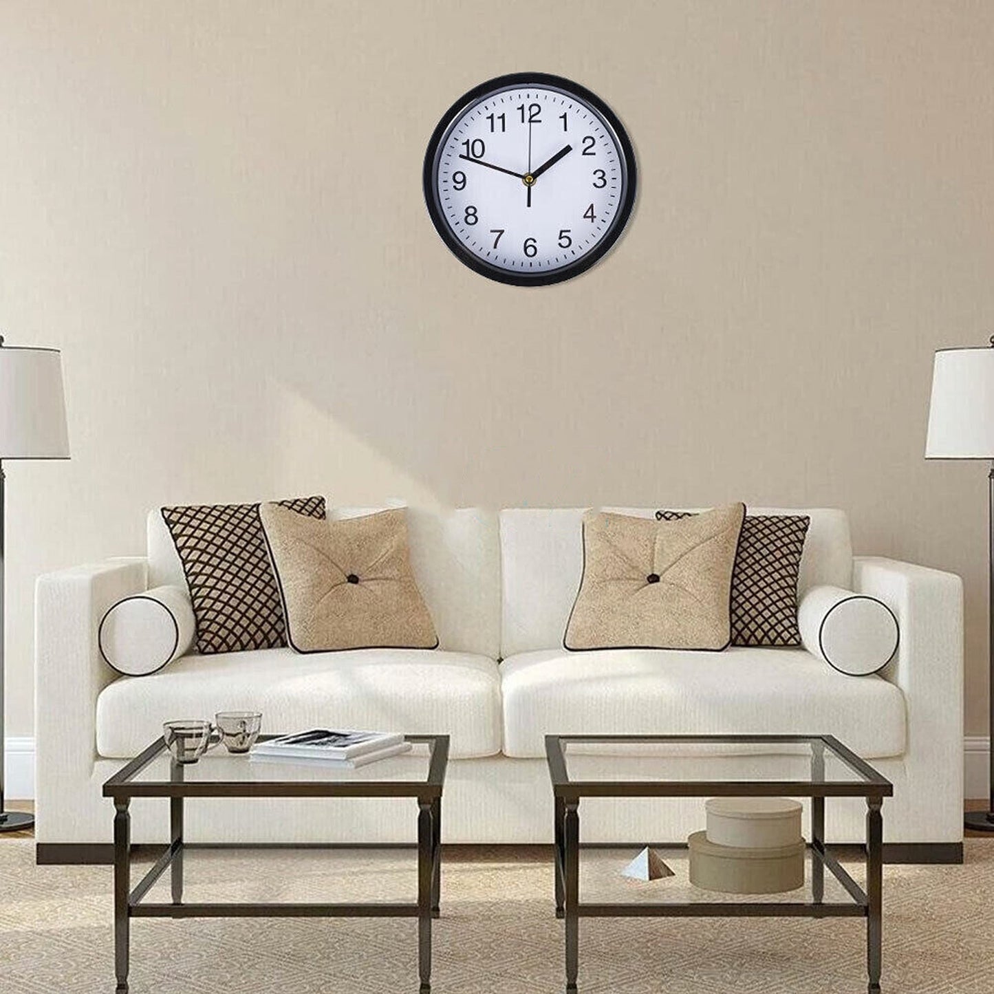 Silent Non-Ticking Quartz Wall Clock for Indoor Use