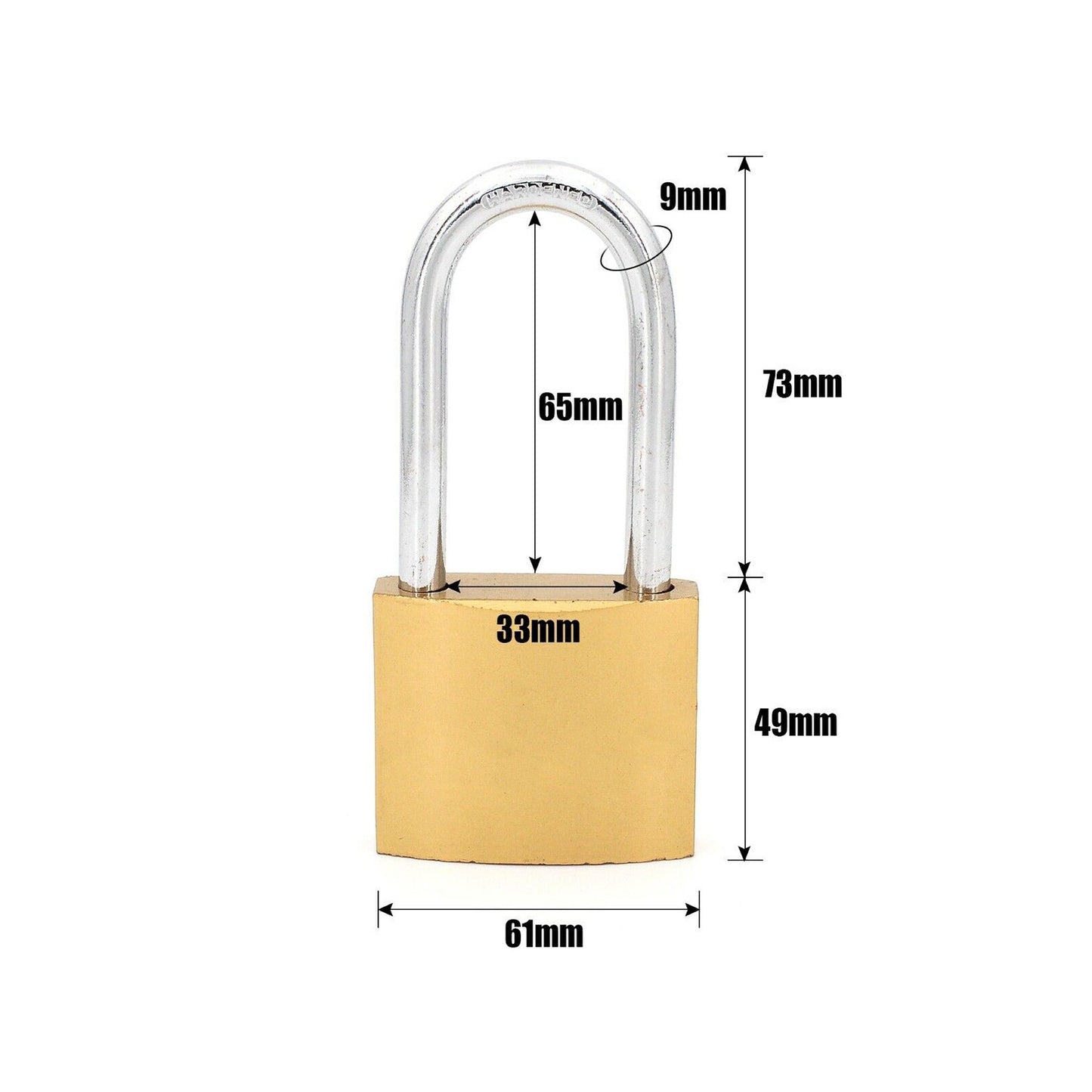 3pcs Triple Locking Levers Padlock with Hardened Steel Shackle