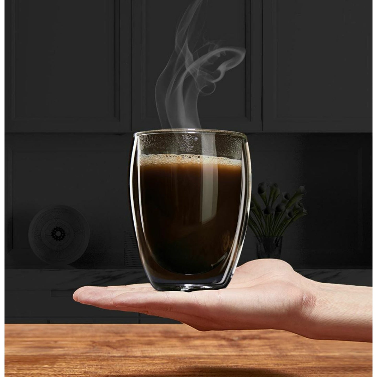 250ml Insulated Double Wall Glass Mugs for Coffee Tea and Beverages
