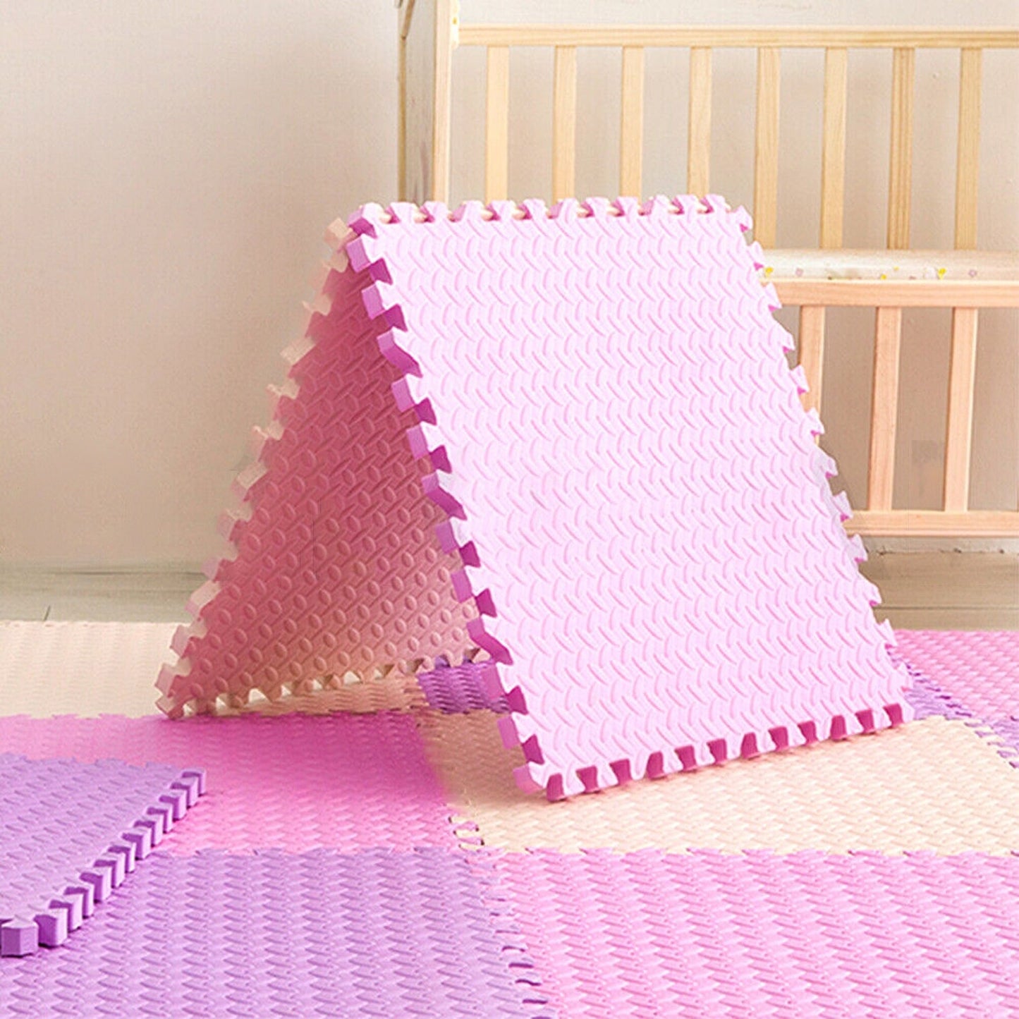 4pcs Gym Floor Mats EVA Foam Interlocking Heavy Duty Puzzle