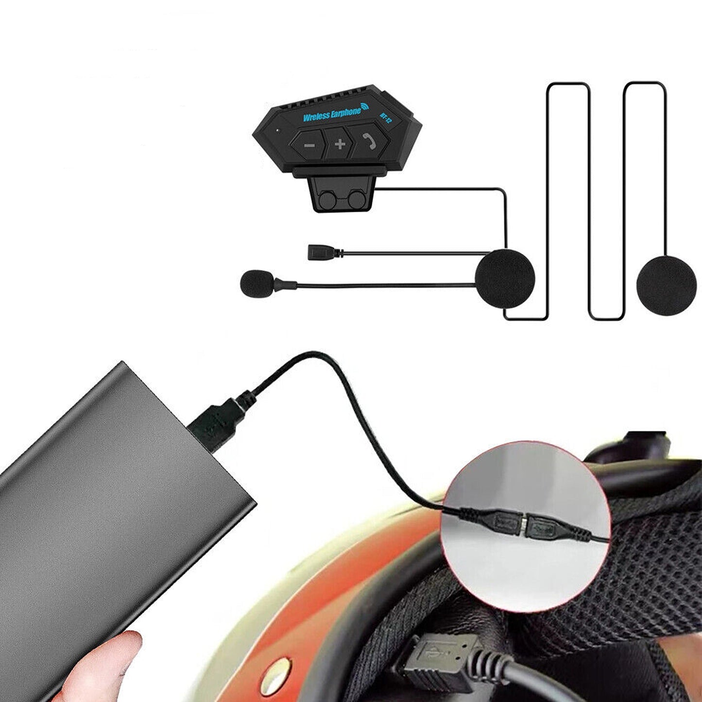 Motorcycle Helmet Bluetooth Headset for Hands-Free Communication