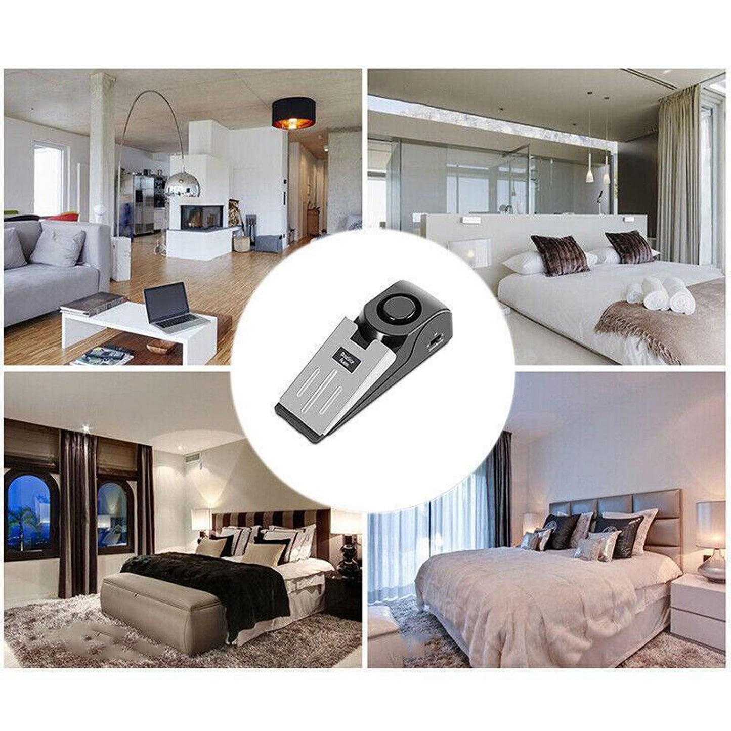 Wireless Door Stop Security Alarm Wedge Intruder Alert System