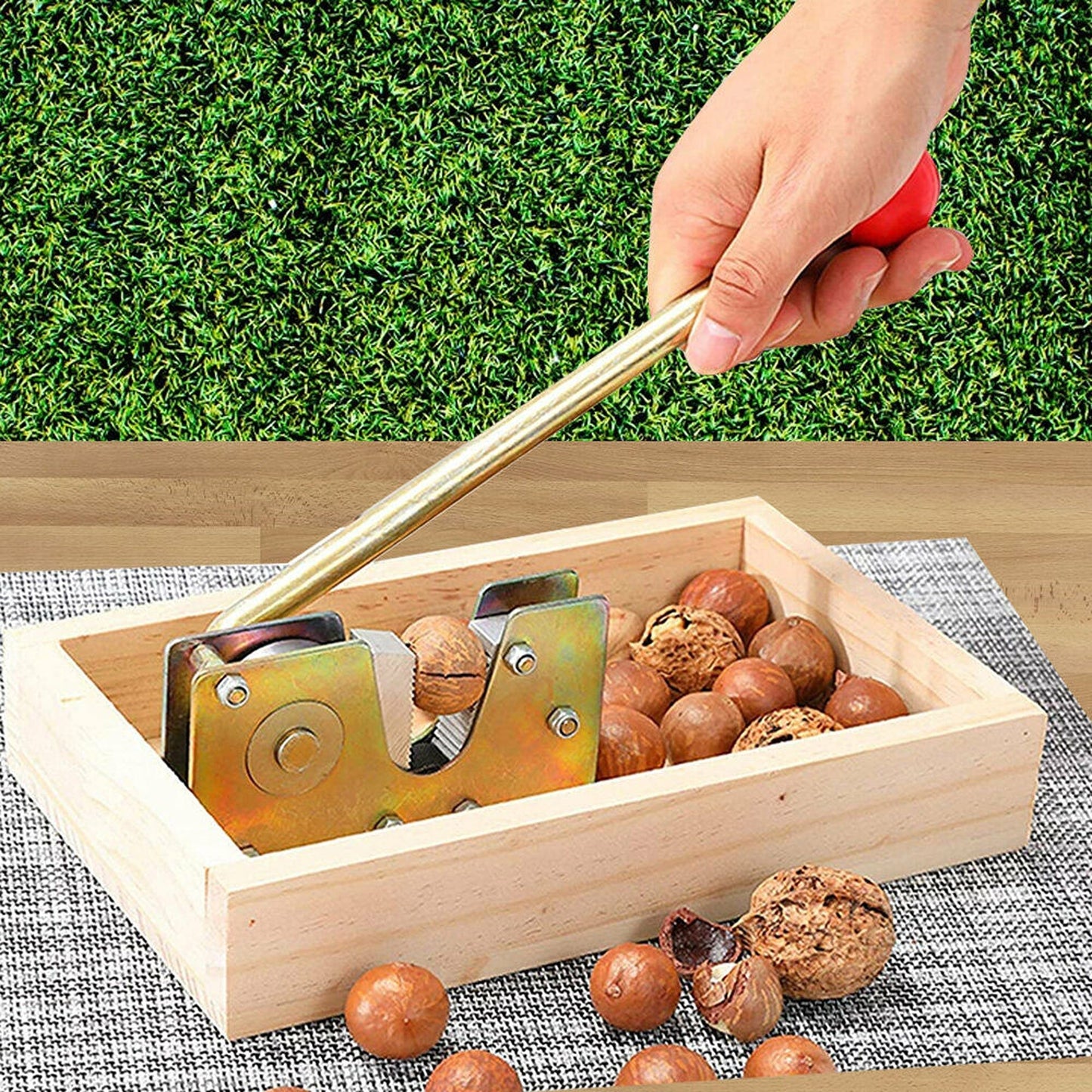 Manual Macadamia Nut Cracker with Hand Grip Durable Nutcracker Tool
