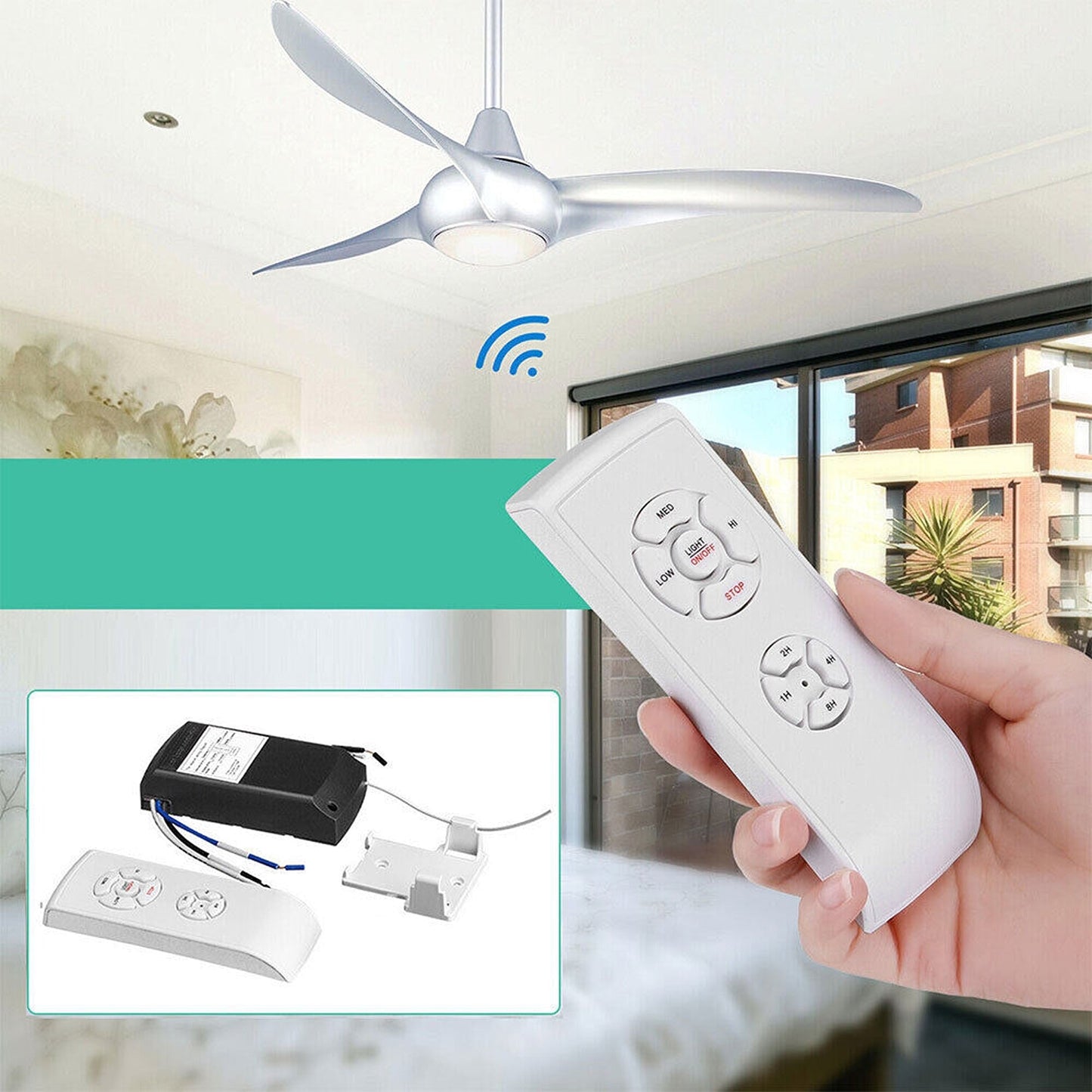 Universal Ceiling Fan Lamp Remote Control Kit with Timer Function