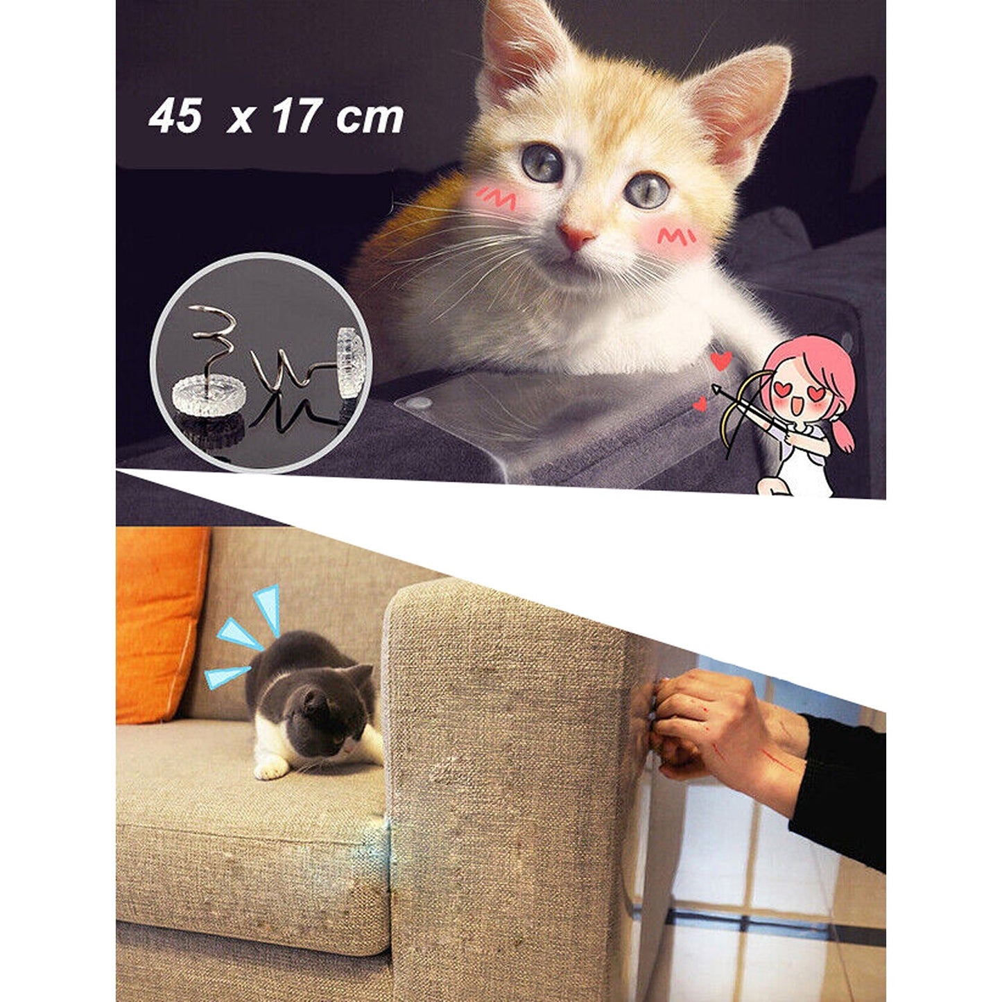 20pcs Cat Scratch Deterrent Tape Anti-Scratch Shield for Sofa and Walls