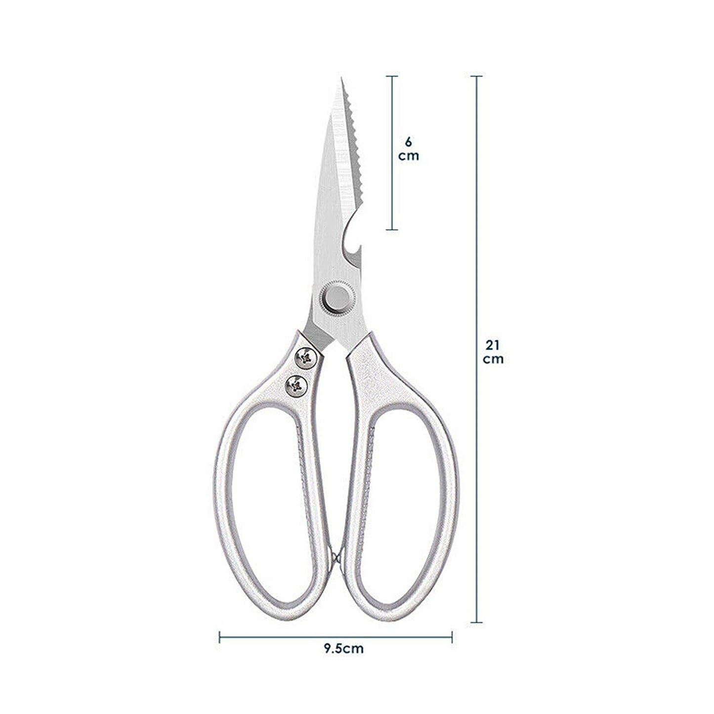 Heavy Duty Kitchen Scissors for Chicken Bones and Fish Includes Bottle Opener