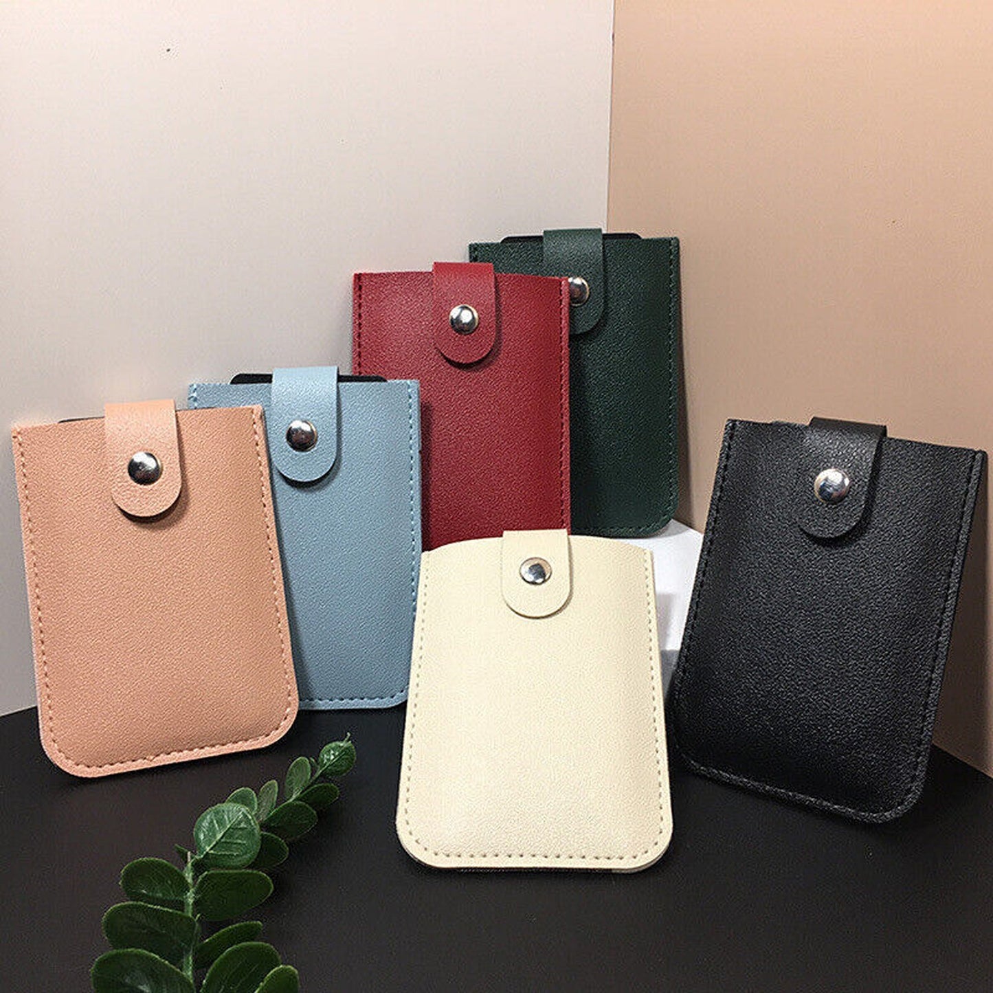 Pull-Out Business Card Holder Leather ID and Credit Card Bag