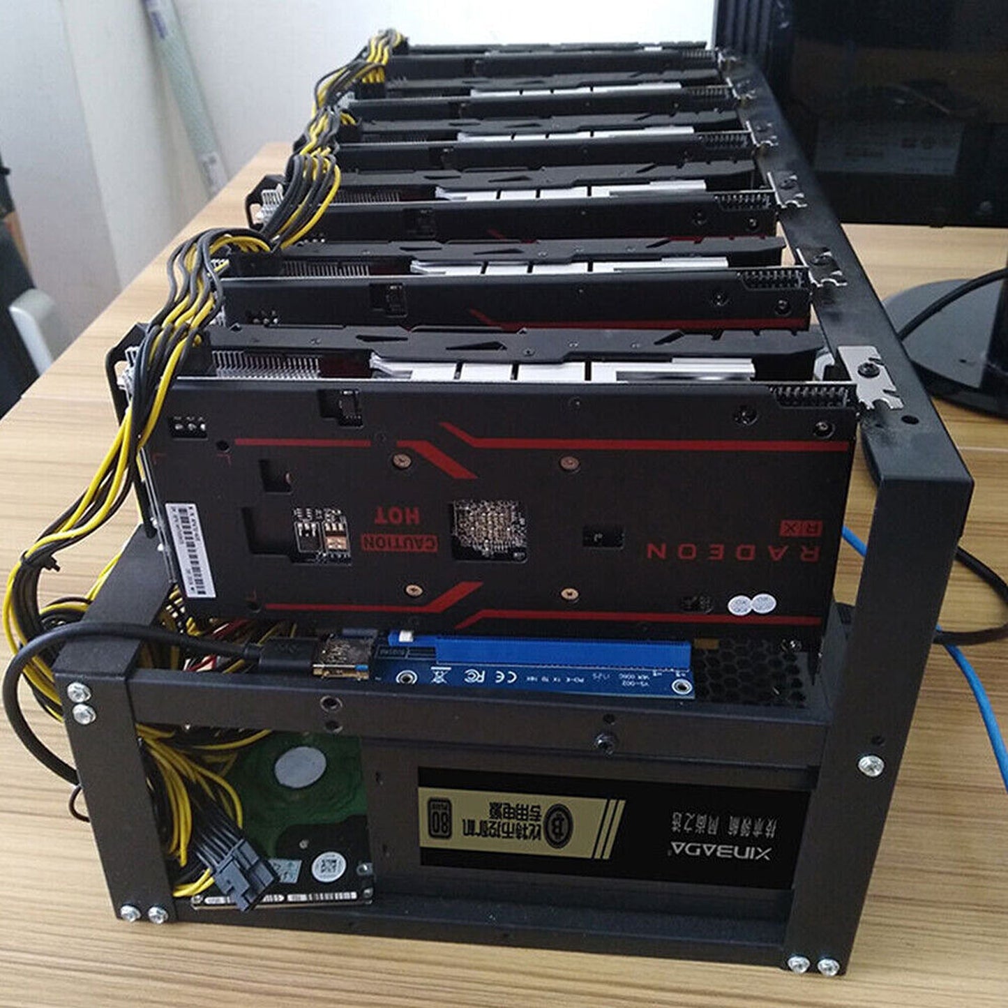 Open Air Mining Frame for 6 GPU Steel Rack for Crypto Miner Setup