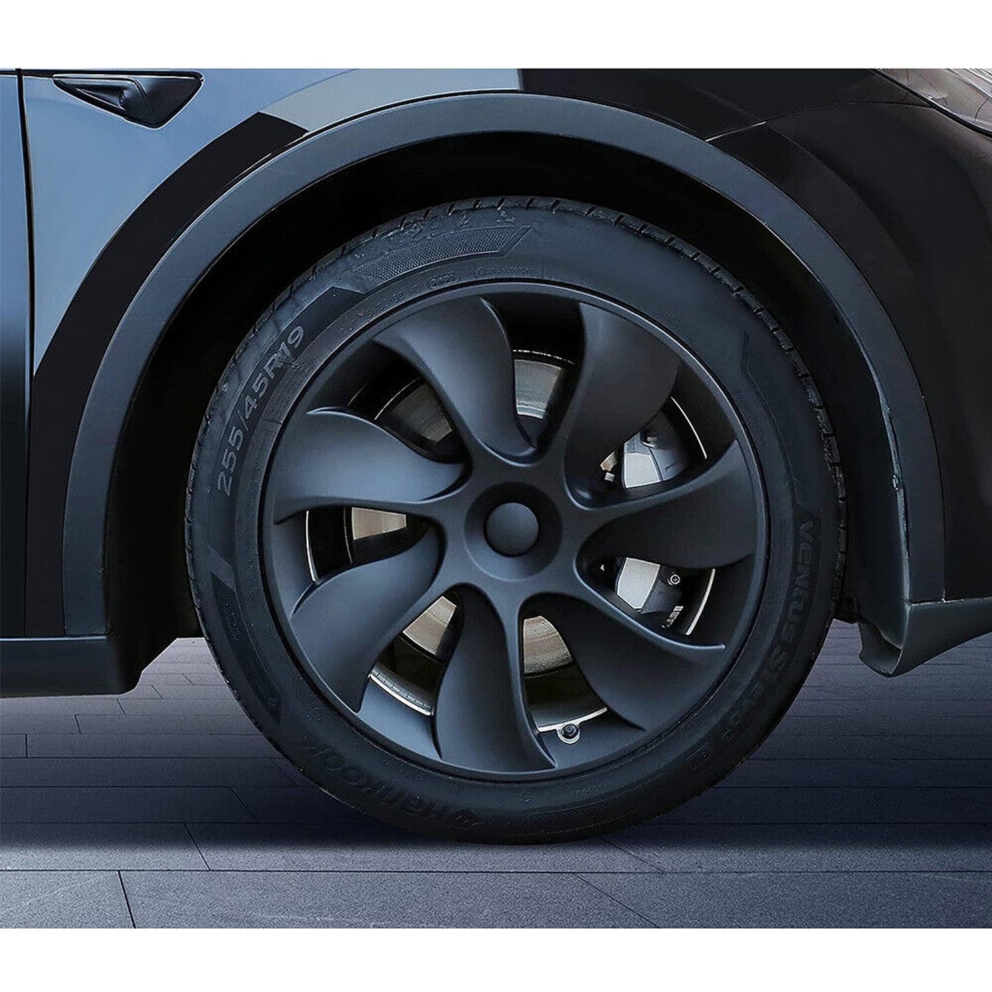 Matte Black Hub Caps for 2021-2023 Tesla Model Y 19inch 4pcs