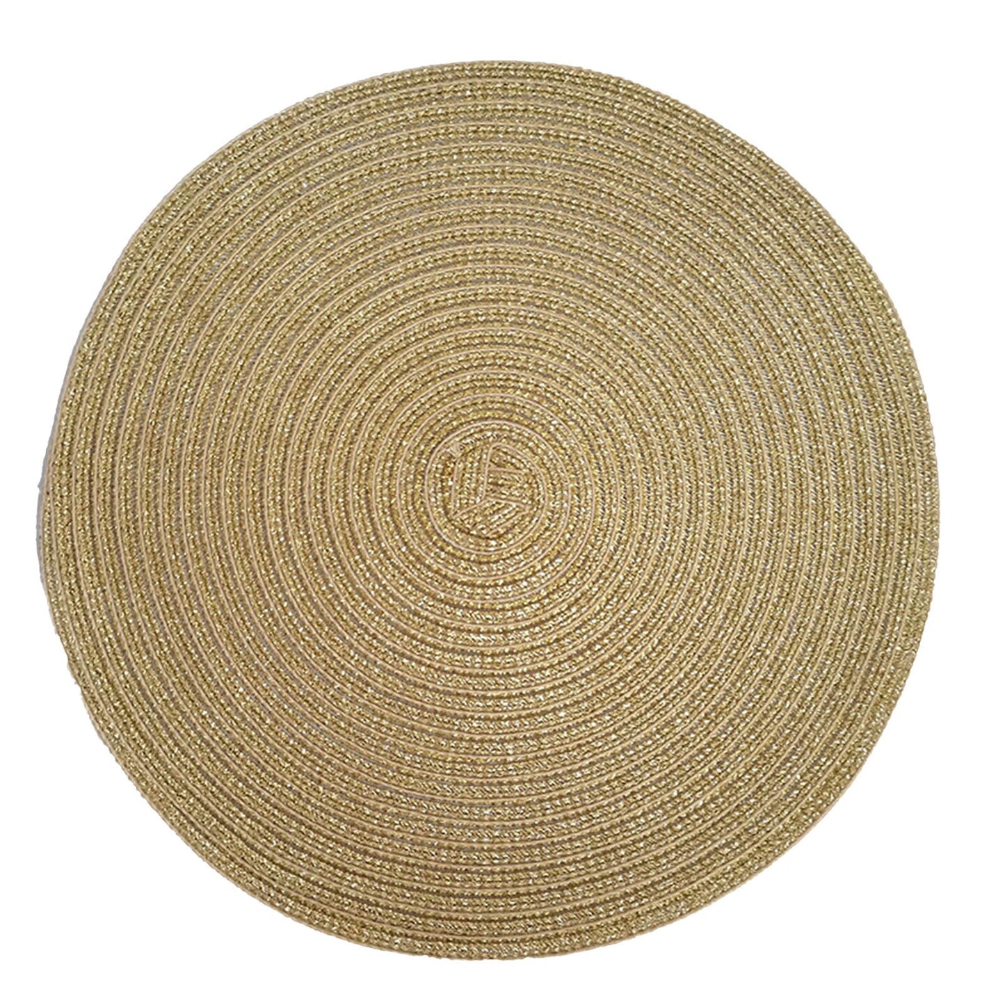 4pcs Non-Slip Jacquard-Weaved Round Placemats for Dining Table