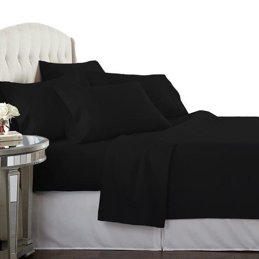 Black All Size Sheet Set Egyptian Cotton Percale