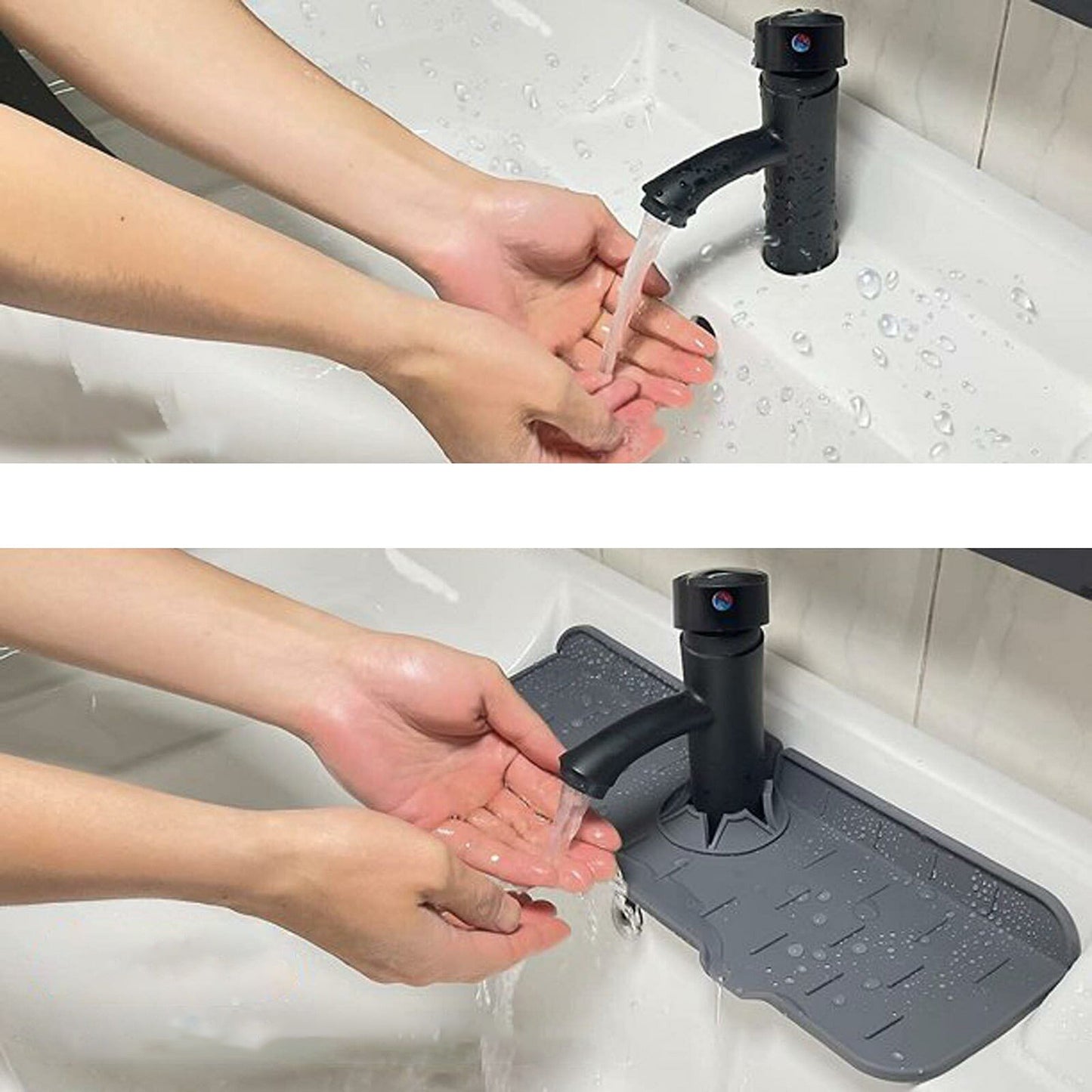 Round Silicone Kitchen Sink Splash Guard and Faucet Water Catcher