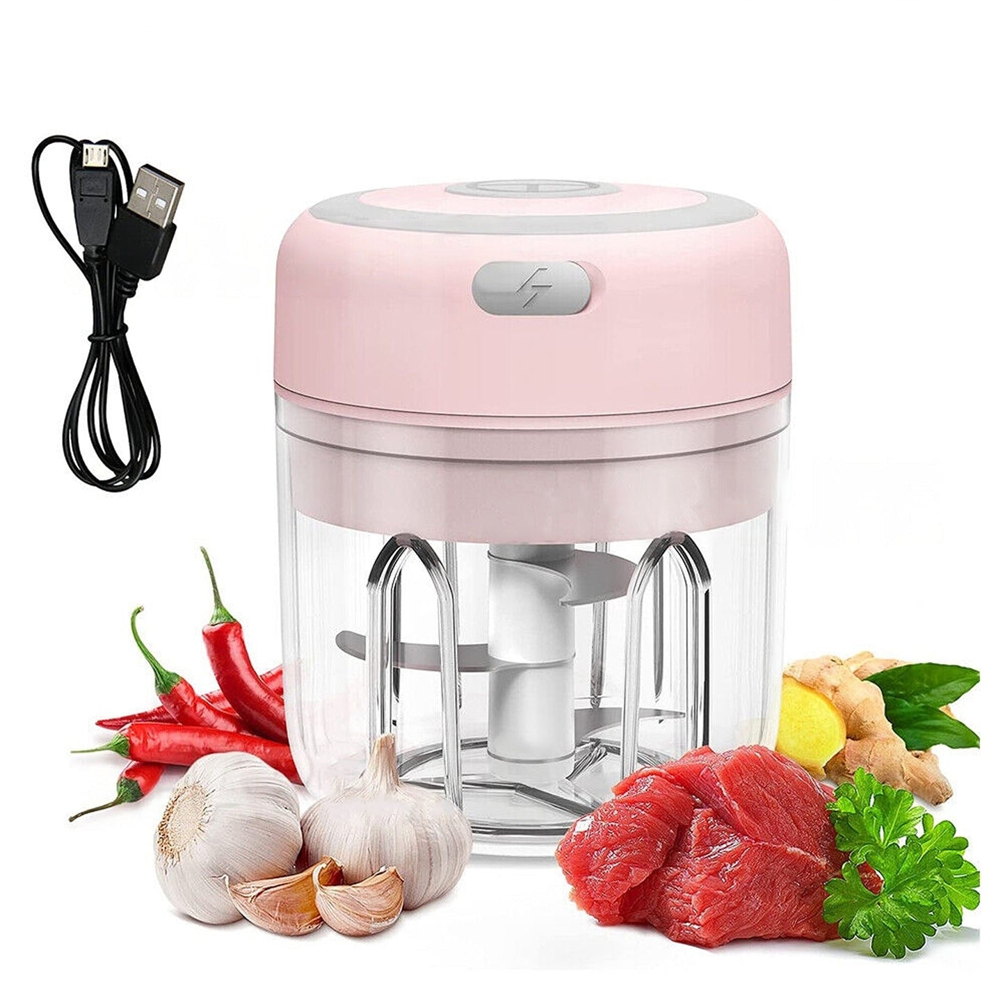 Compact Electric Vegetable and Garlic Chopper 250ml Grinder Blender