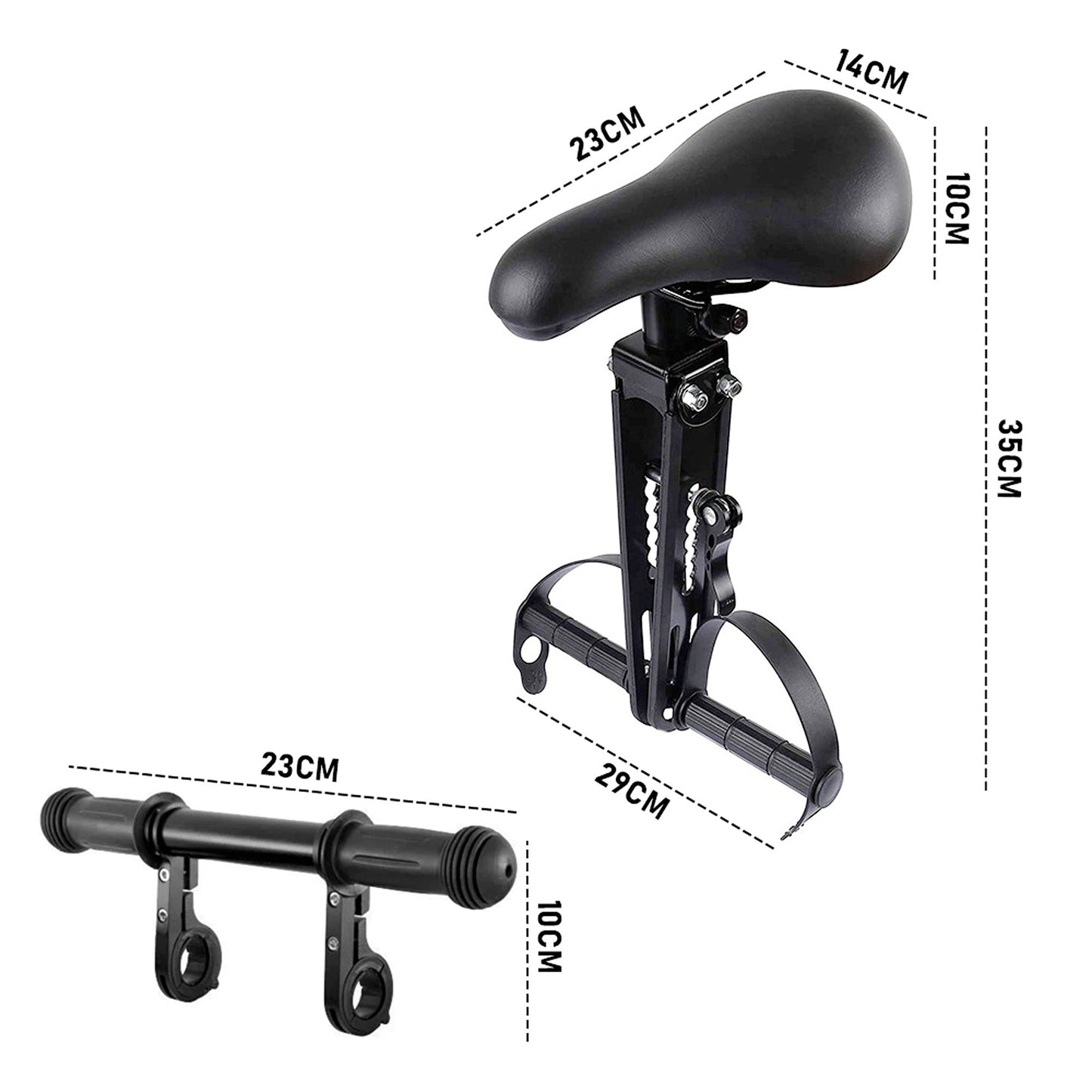 Children’s Bicycle Front Mounted Seat with Top Tube Detachable Armrest