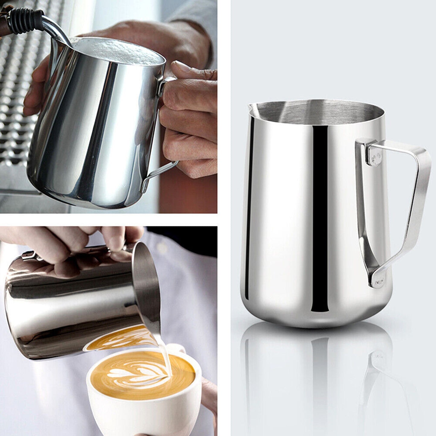 Stainless Steel Coffee Milk Frothing Jug for Latte Art and Cappuccinos 600ml