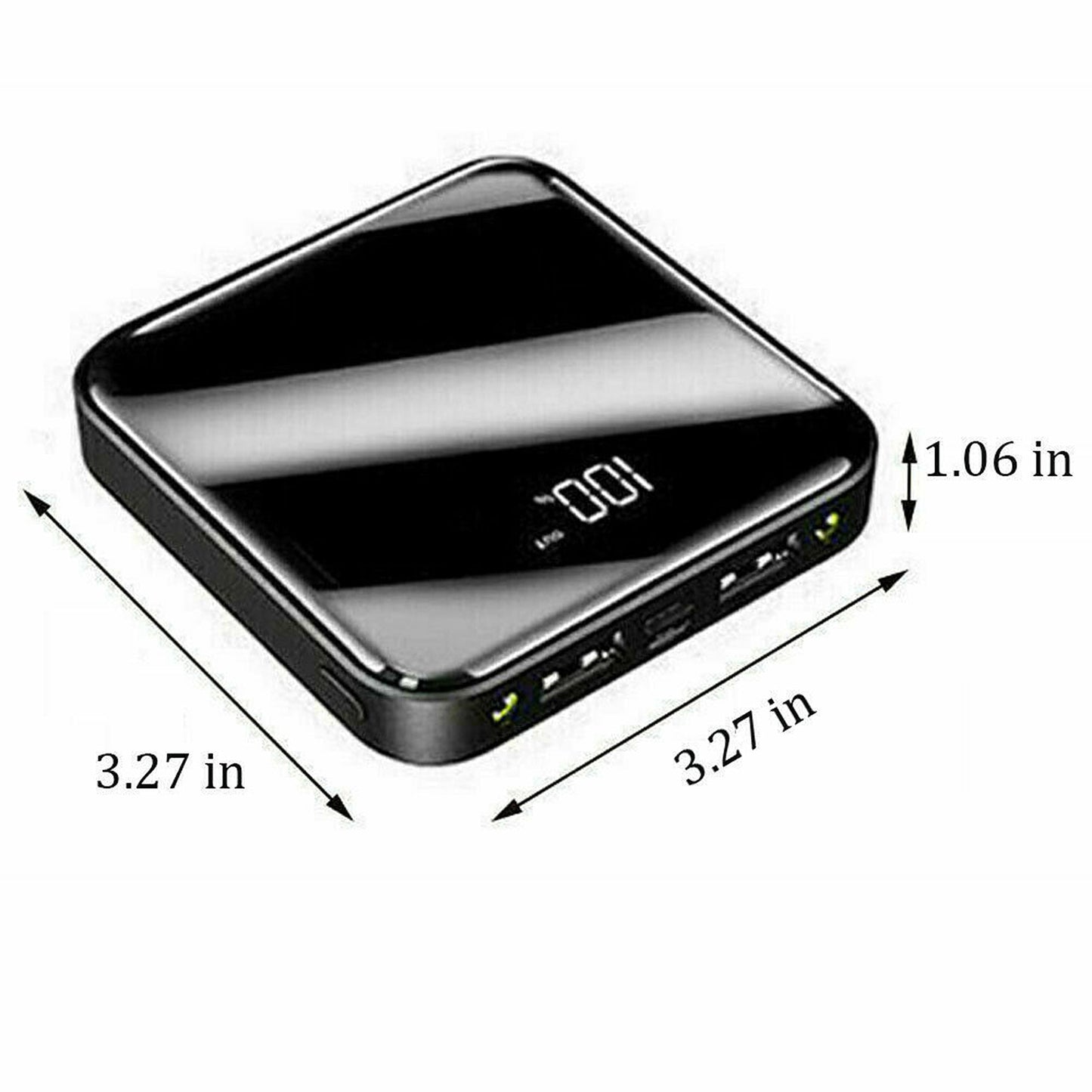 Compact 10000mAh Portable Power Bank with USB LED Battery Indicator