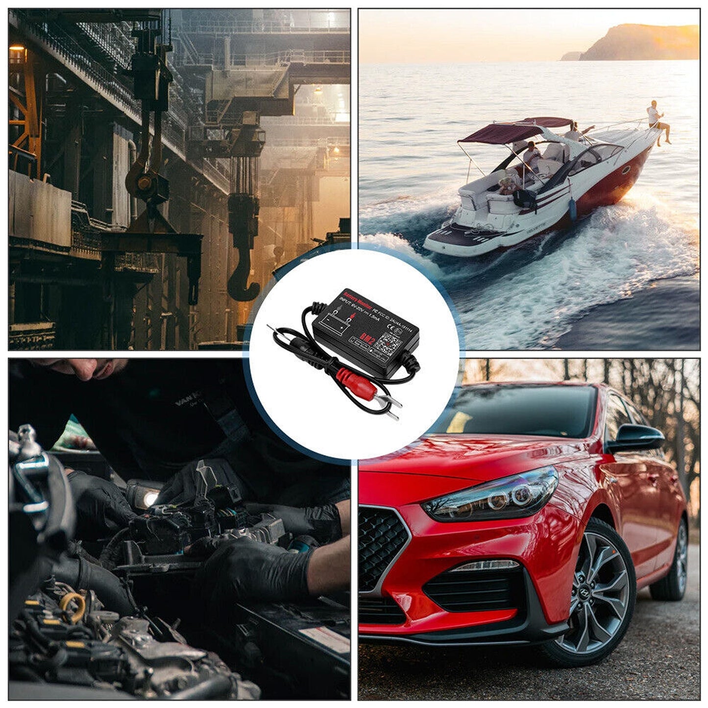 Bluetooth Vehicle Battery Monitor with Alarm Suitable for Cars and RVs 12V