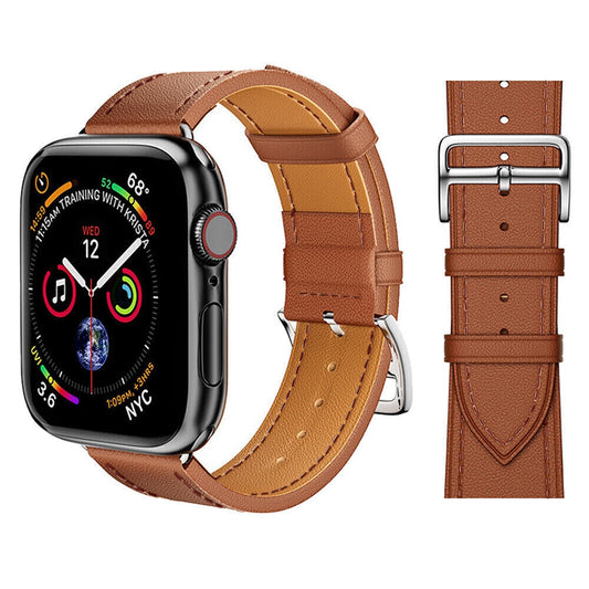 Brown Leather Strap For Apple Watch iWatch Band Series 9 8 7 6 5 4 3 SE 45 44 41