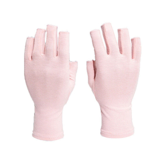 Pink Compression Gloves for Arthritis Fingerless