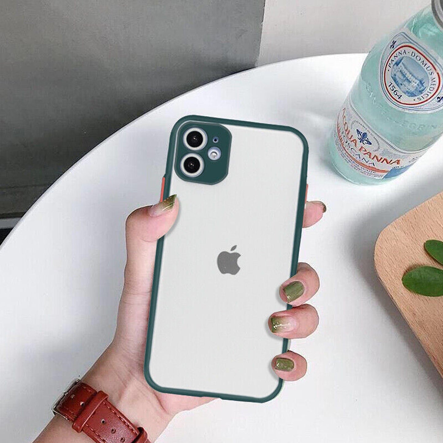 Dark Green Bumper Case Cover Clear Silicone Matte For iPhone 11 Pro Max XS XR 7 8