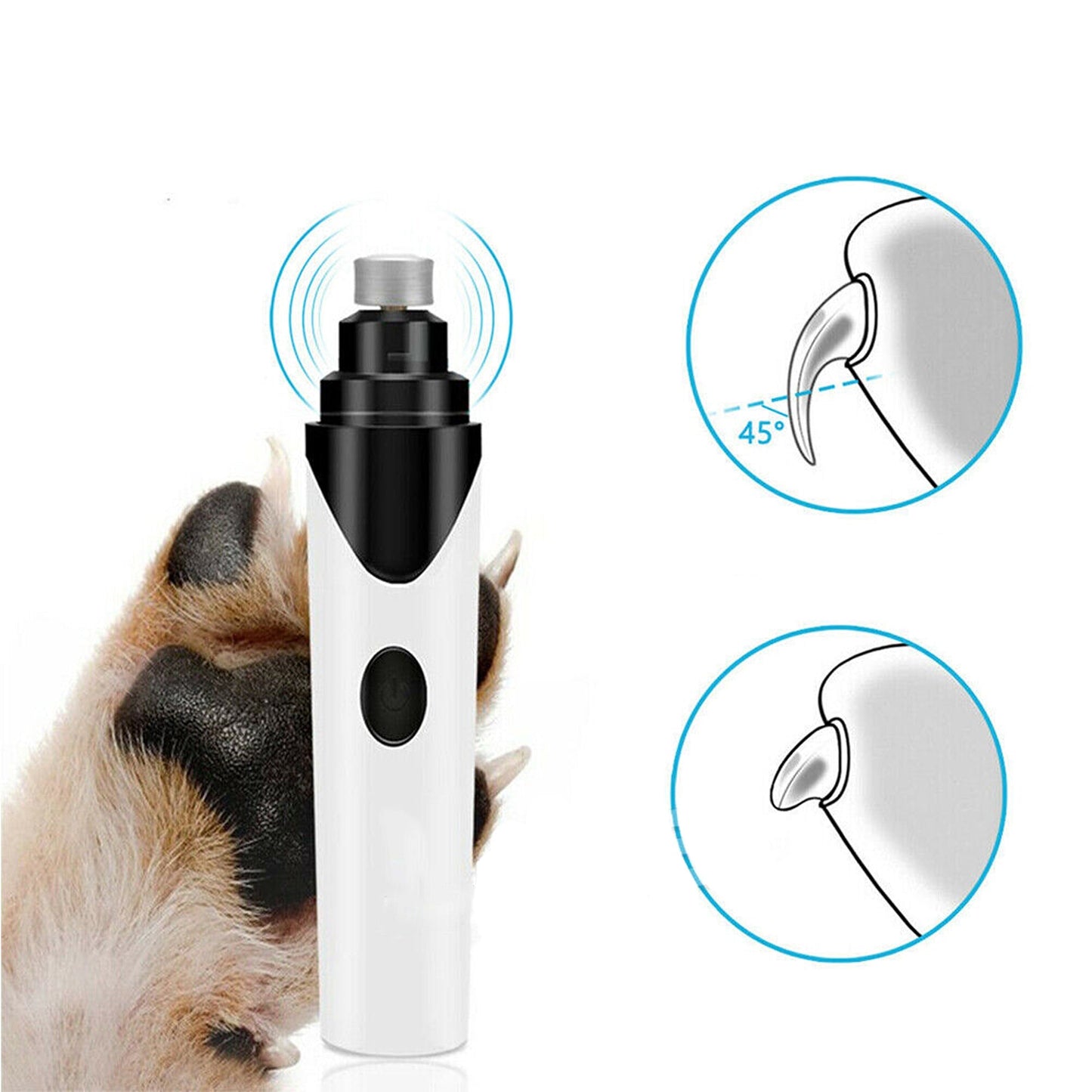 Electric Pet Nail Clippers Grooming Grinder File Trimmer