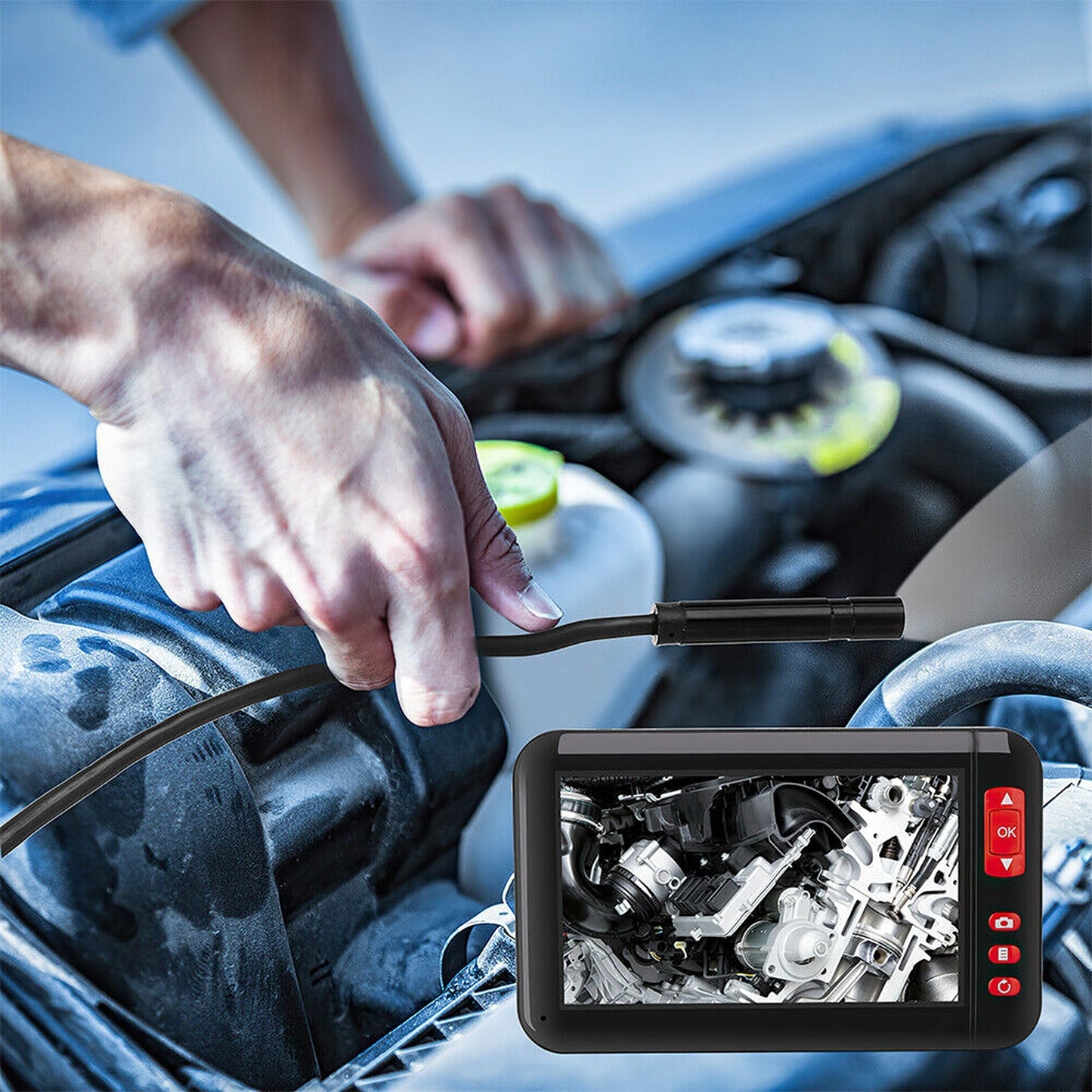 Industrial Endoscope with 4.3in HD Screen 1080P Borescope Inspection Camera