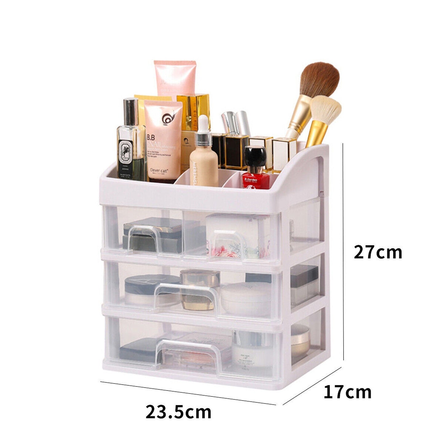 Cosmetic Organizer Box for Desk Drawer Makeup Storage Case