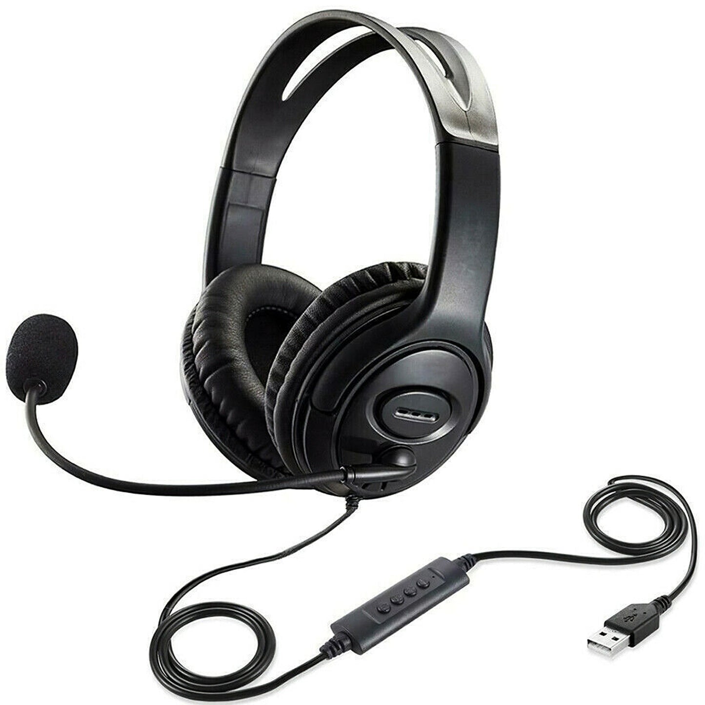 USB Wired Headset with Noise Cancelling Microphone for PC and Laptop