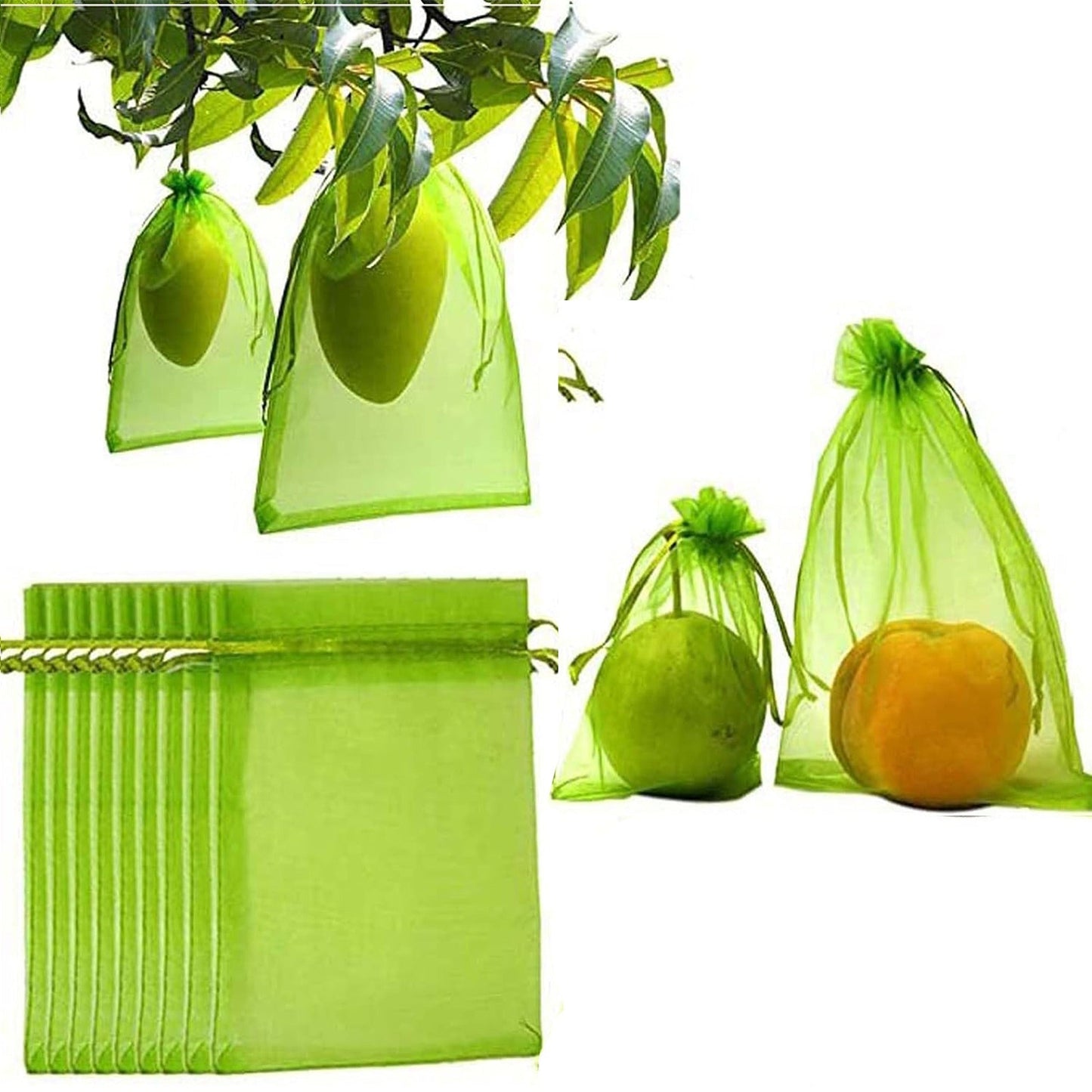 100x Agricultural Fruit Protection Net Bags Insect Proof Mesh 20x30cm